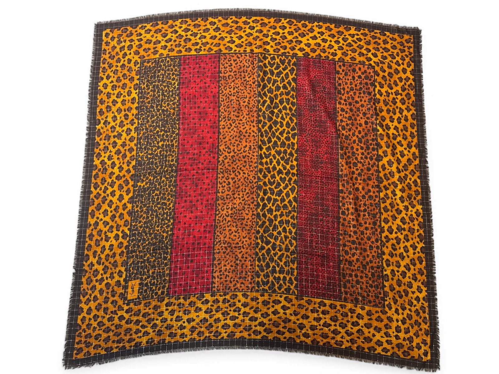 Yves Saint Laurent Multi-colored Leopard Print Scarf (1 of 5)