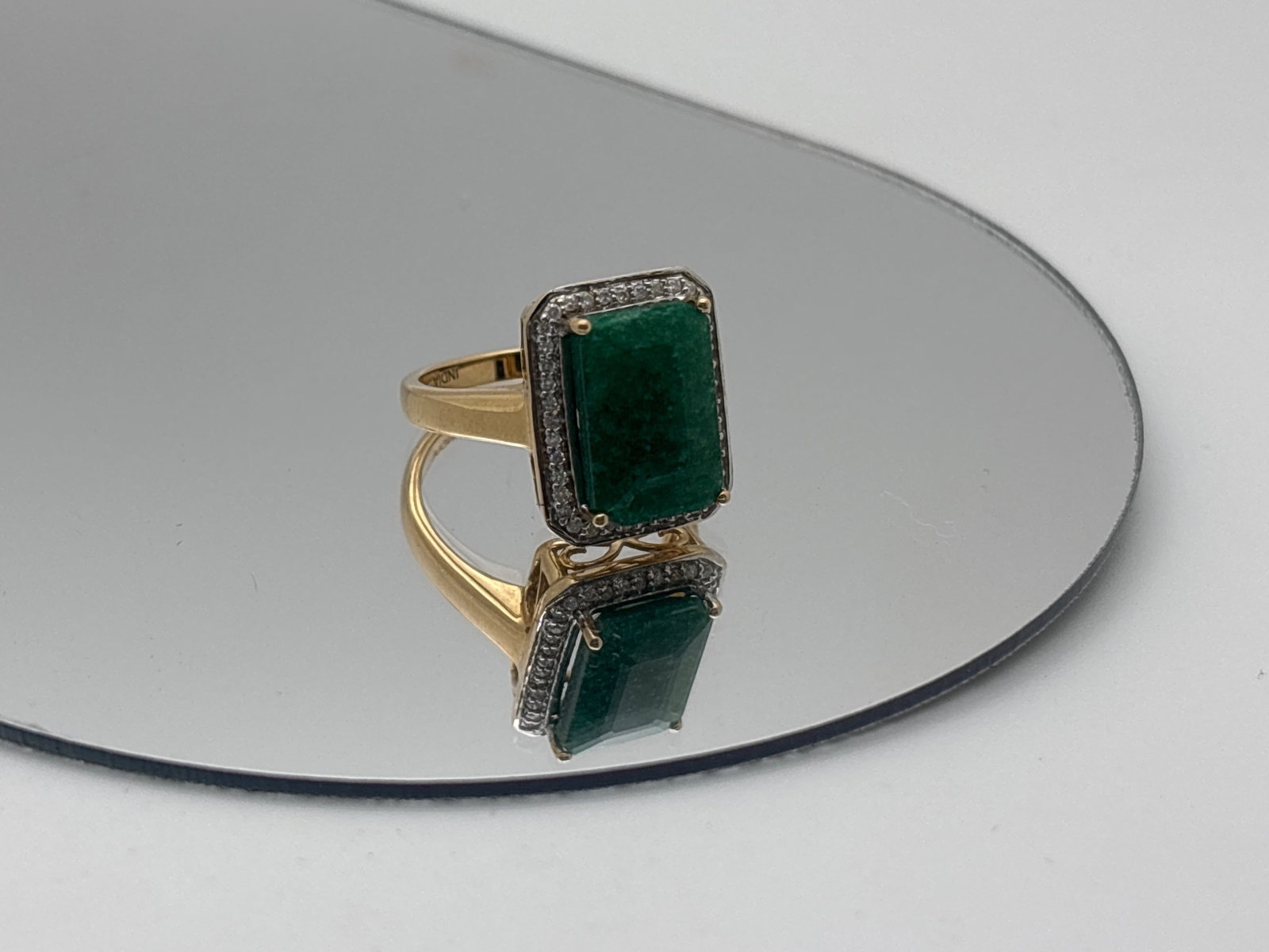 14K Emerald and Diamond Cocktail Ring (1 of 7)