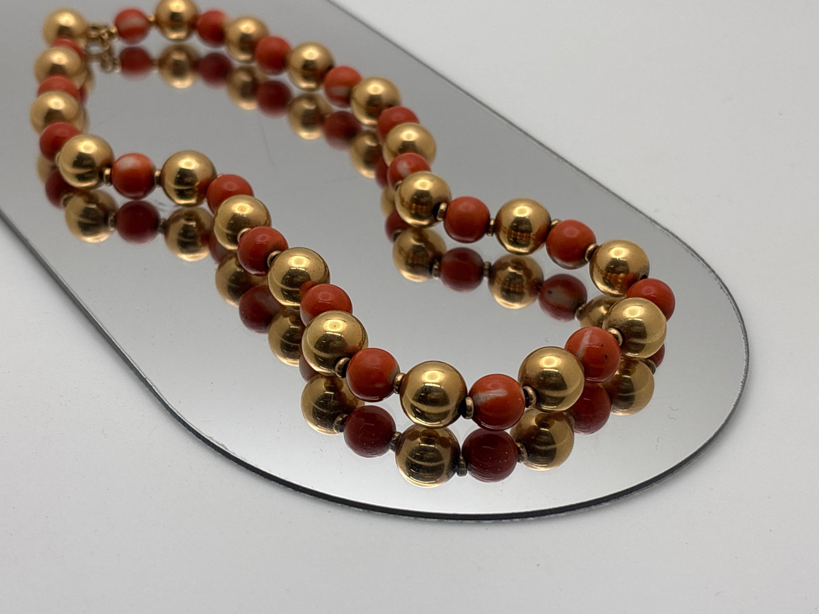 14K Gold and Coral Beaded Necklace (1 of 6)