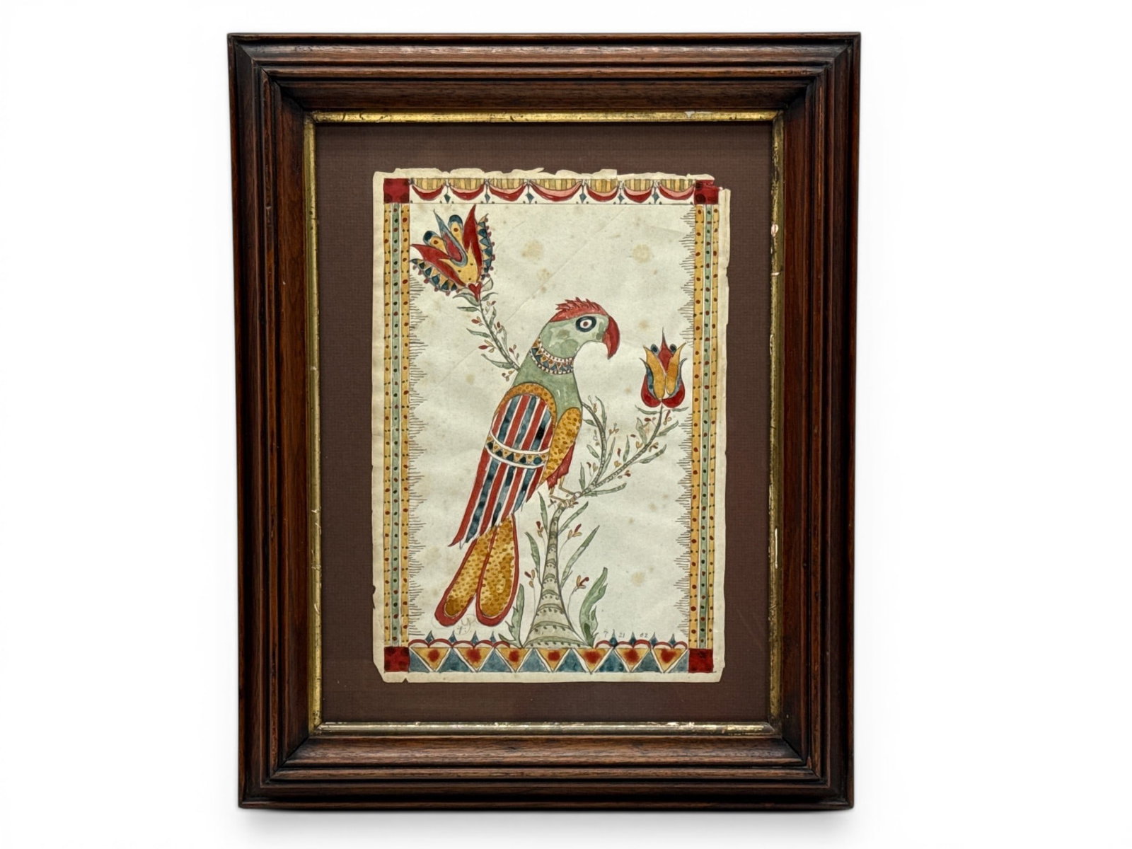 Folk Art Watercolor Fraktur: Bird (1 of 7)