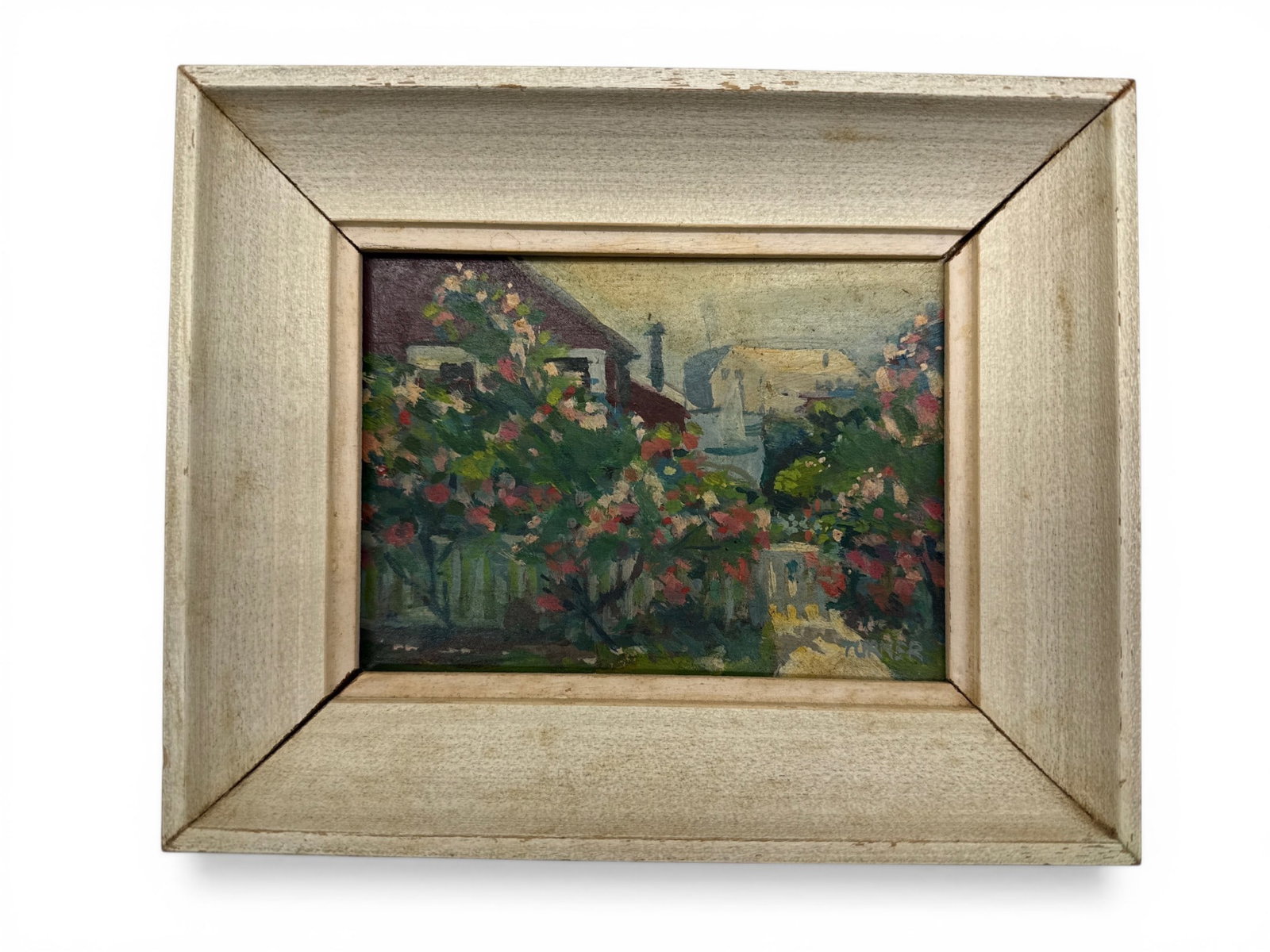 Impressionist Oil/Panel: Landscape: A small Impressionist oil on panel landscape, signed "Turner" lower right. Framed. Panel: 4in x 5-1/4in. Outside frame: 6in x 7-1/2in. | You have additional shipping options, and are not required to u