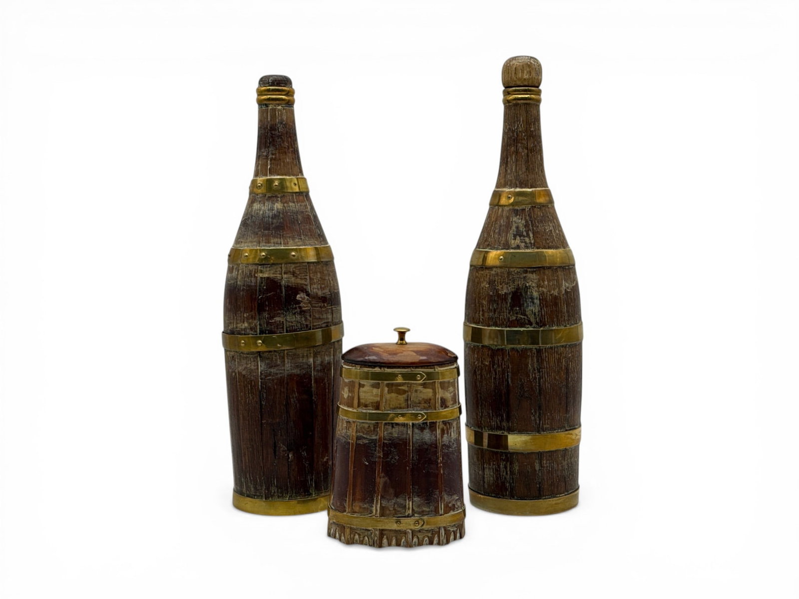 Two French Brass-Bound Bottles and Humidor (1 of 5)