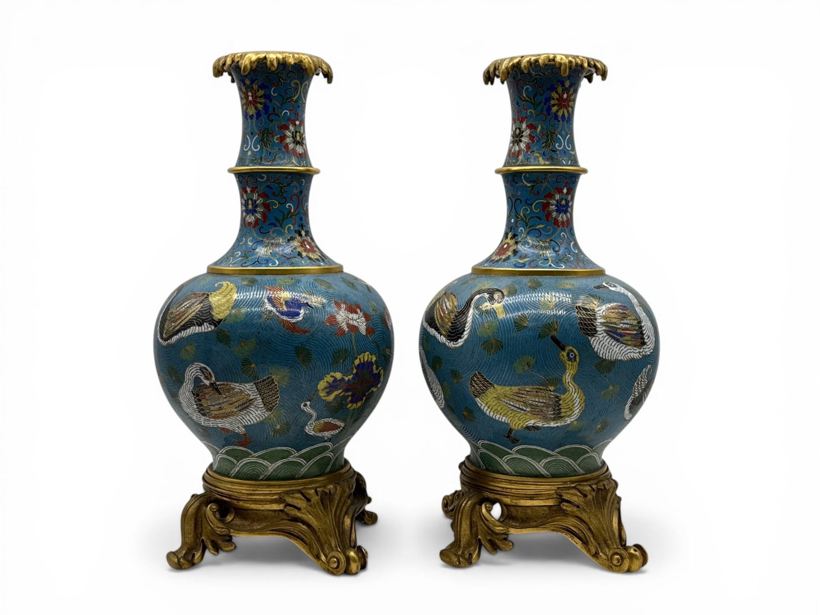 Pair of French Japonisme Cloisonné Vases (1 of 9)