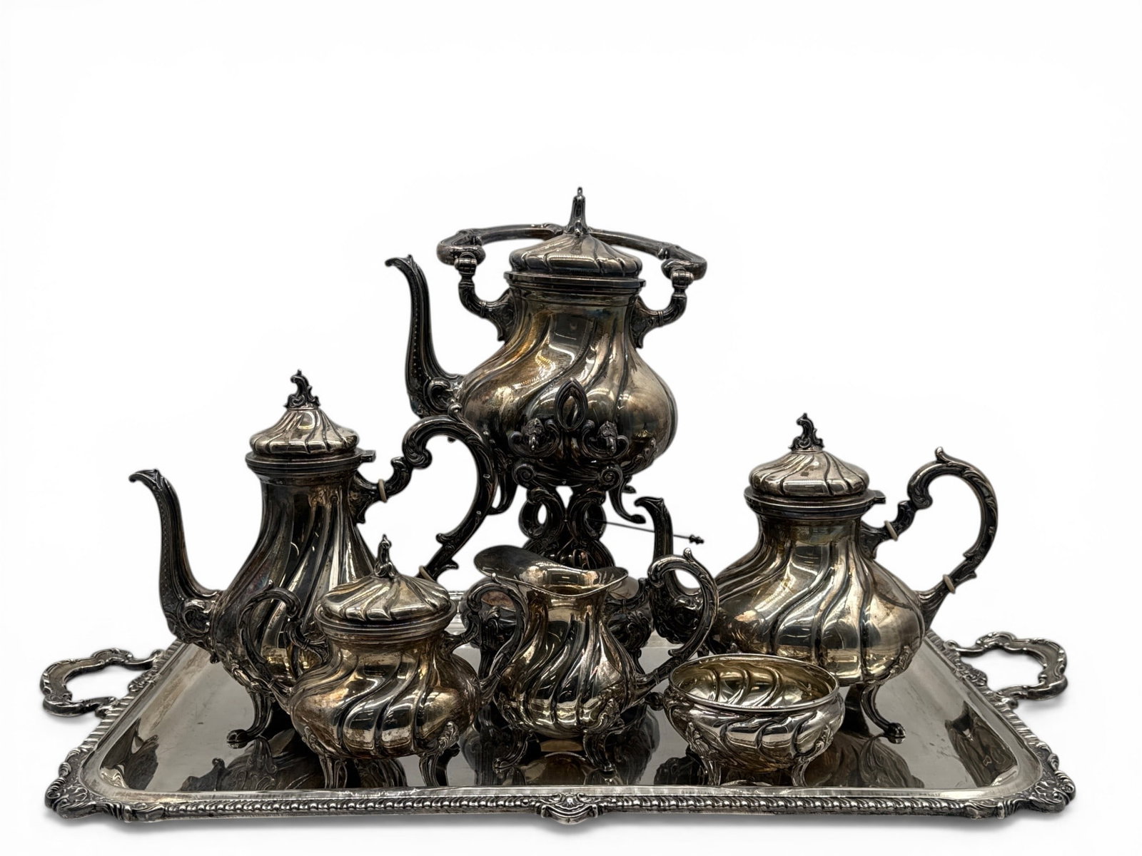 Peruvian Sterling Silver 8-Piece Coffee/Tea Service (1 of 20)