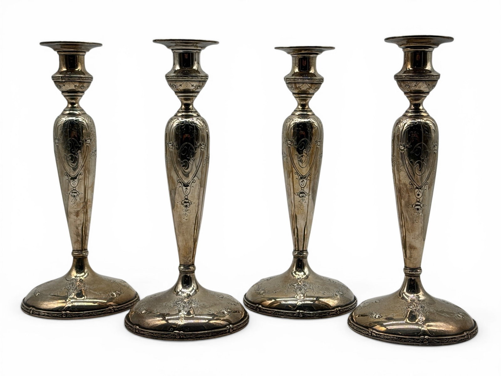 Four Bailey Banks & Biddle Weighted Sterling Candlesticks (1 of 6)