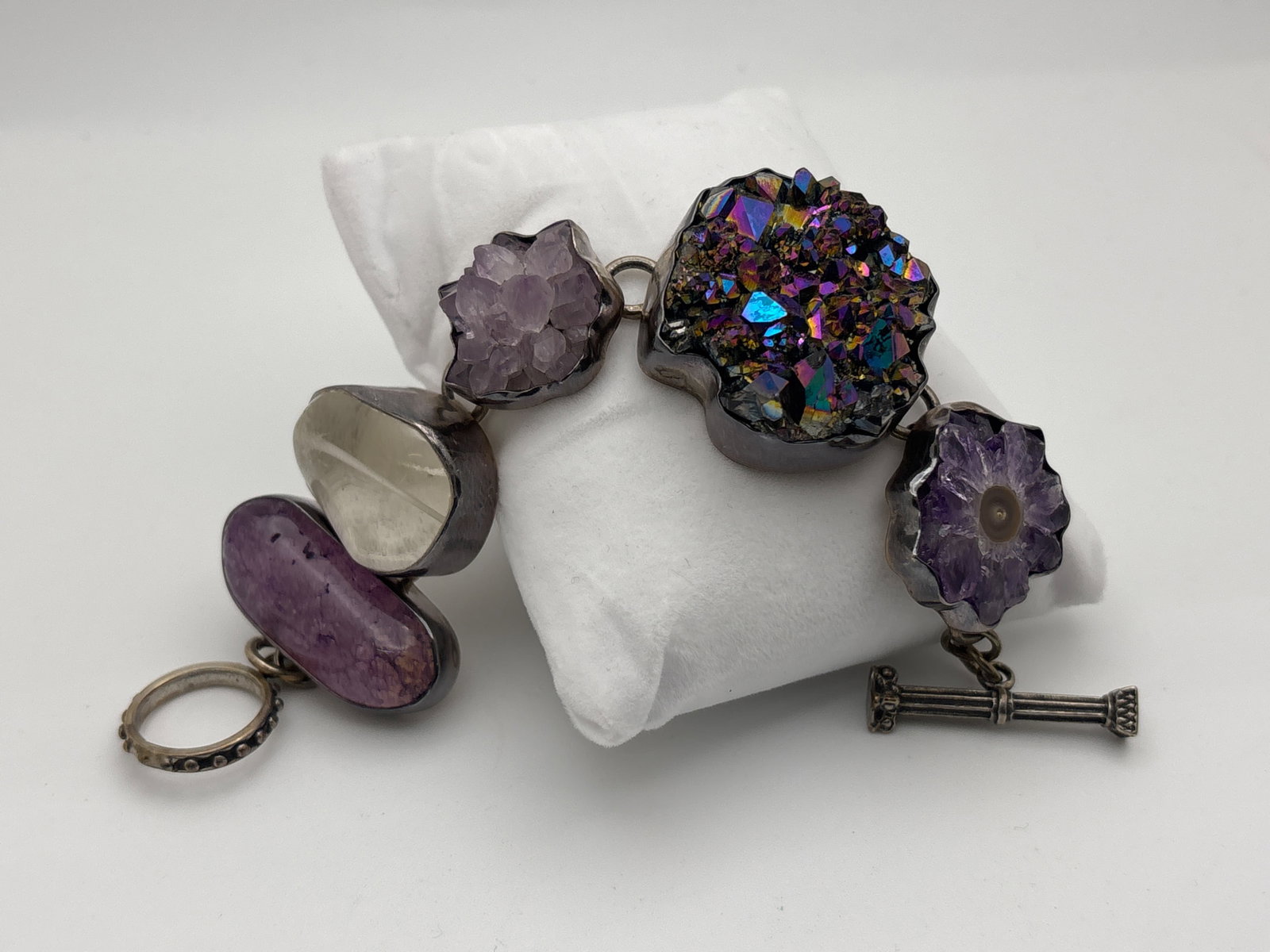 Rebecca Collins Sterling and Gemstone Statement Bracelet (1 of 7)