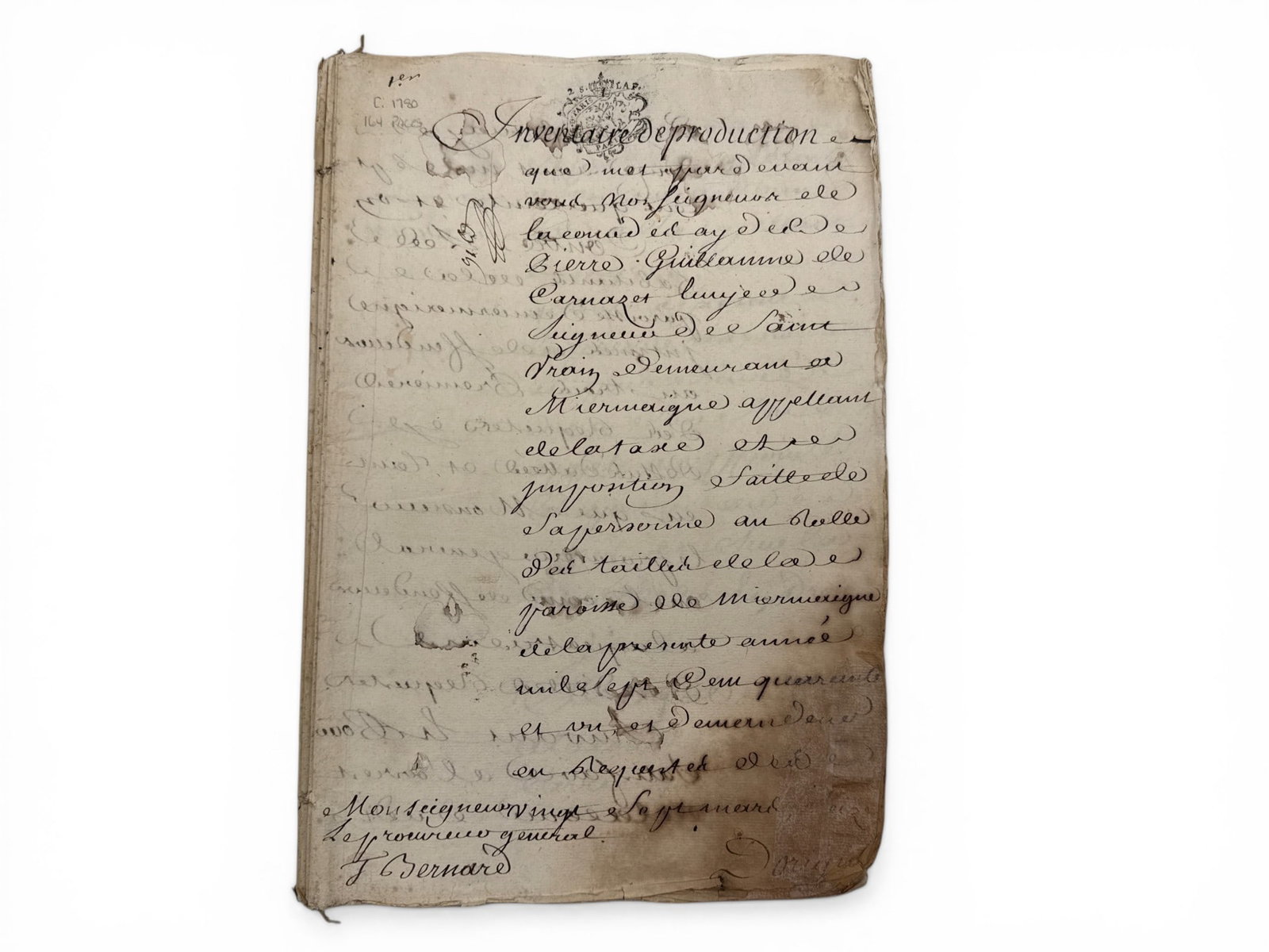 18th C. French Handwritten Manuscript (1 of 6)
