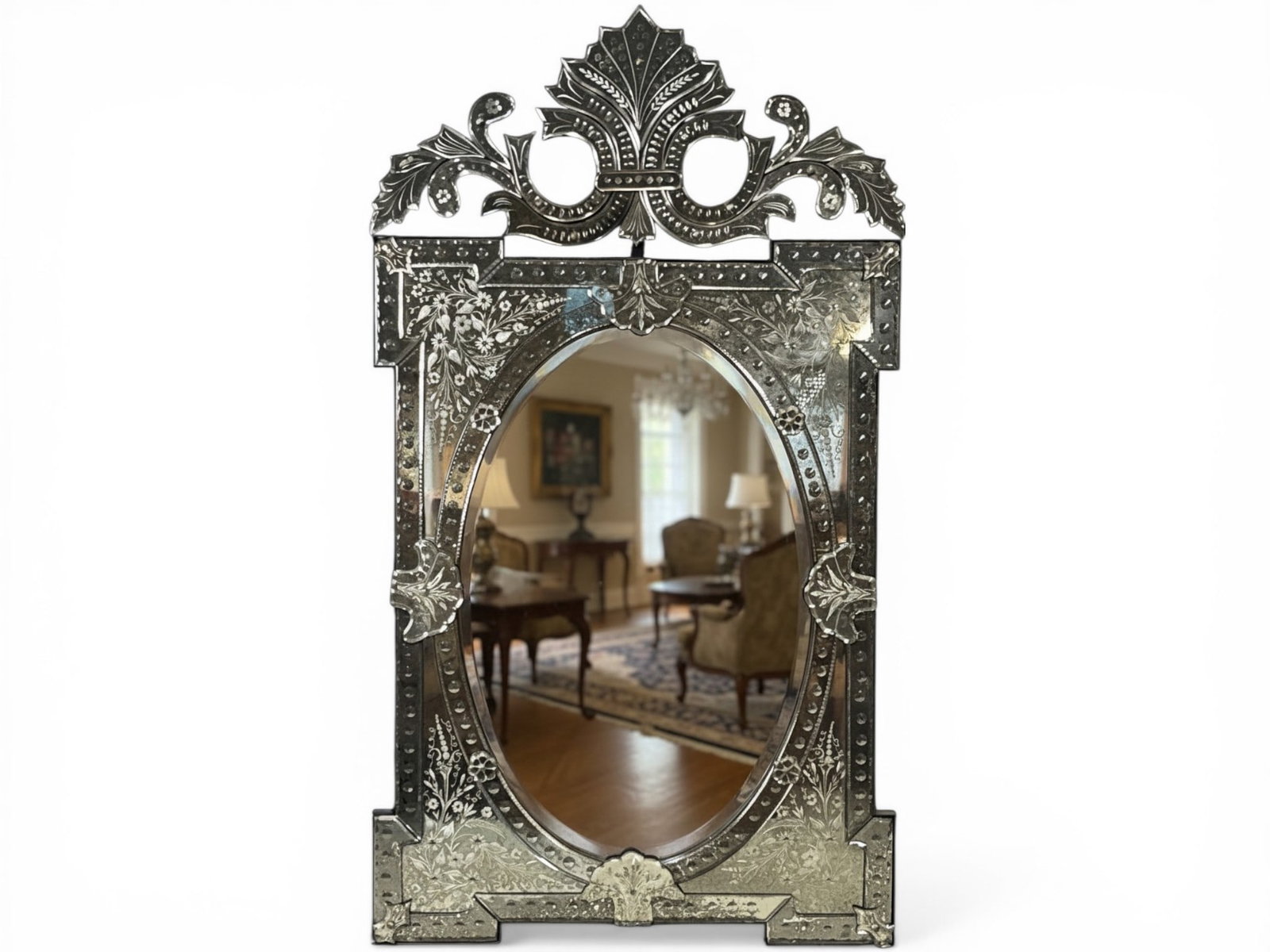 Restoration Hardware Venetian-style Etched Wall Mirror (1 of 6)