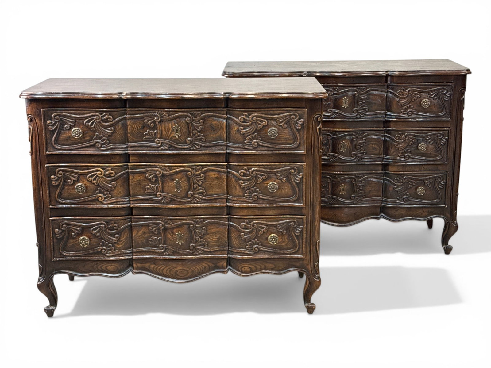 Pair of Henredon French-style Carved Chests (1 of 6)