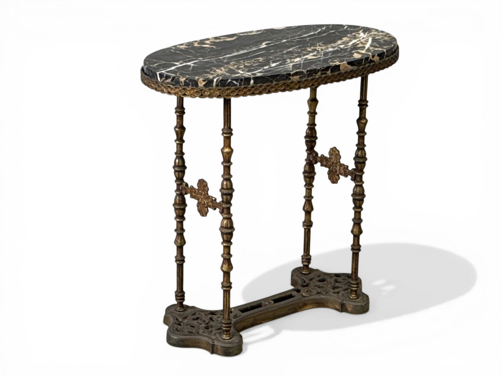 Oscar Bach-style Marble-Top Occasional Table (1 of 4)