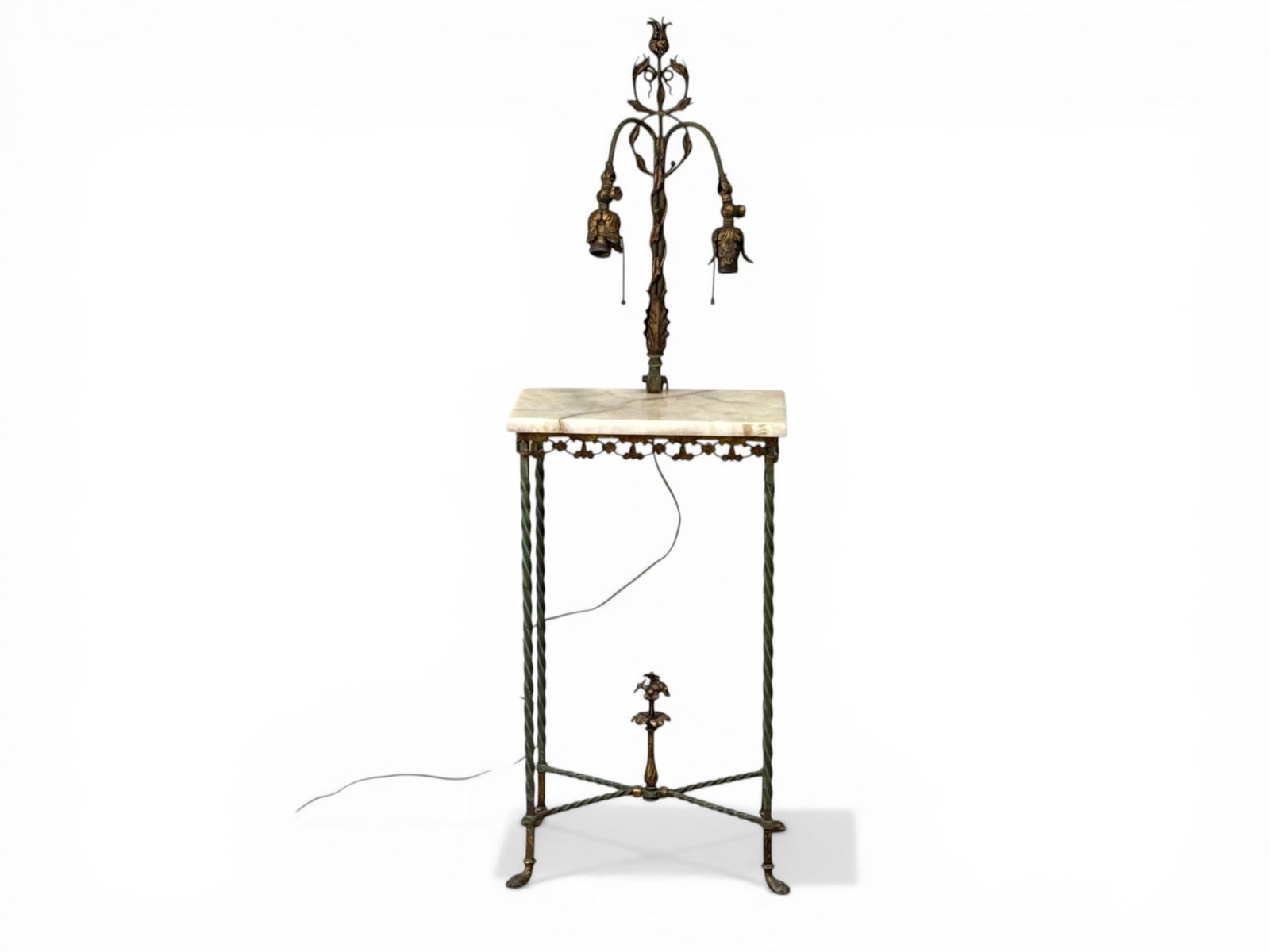 Oscar Bach-style Marble-Top Console Lamp Table (1 of 5)