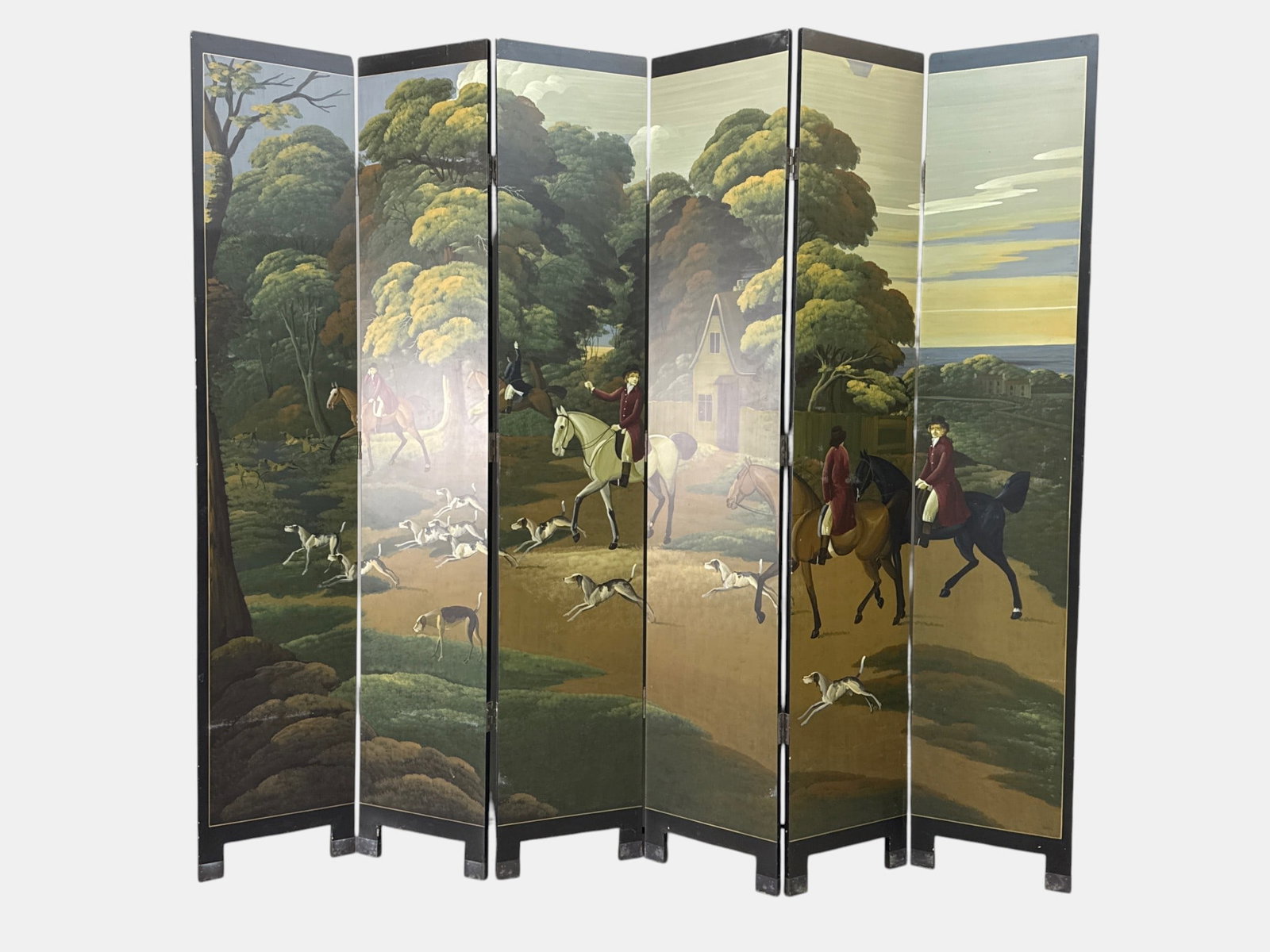 Six-Panel Equestrian-Themed Room Divider Screen (1 of 6)