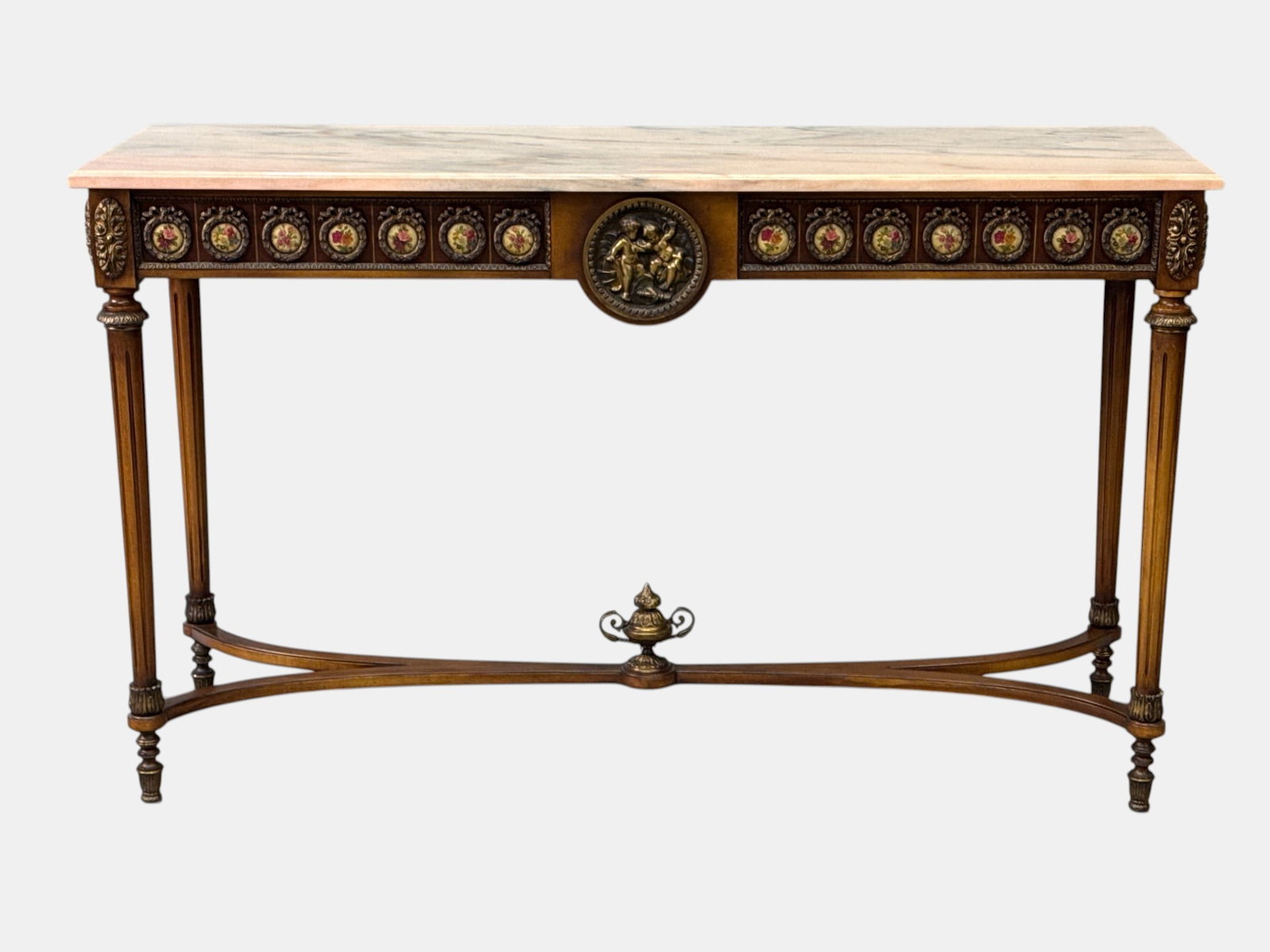French Louis XVI-style Marble Top Console Table (1 of 5)