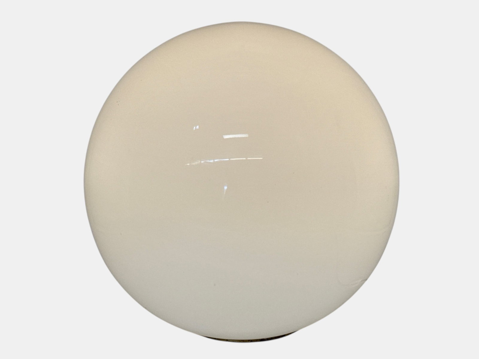 Extra-Large Milk Glass Orb Light: An extra-large milk glass orb light with brass base. 14-1/2in diameter. | You have additional shipping options, and are not required to use Live Shipping. Additional third-party shipper details; Phila