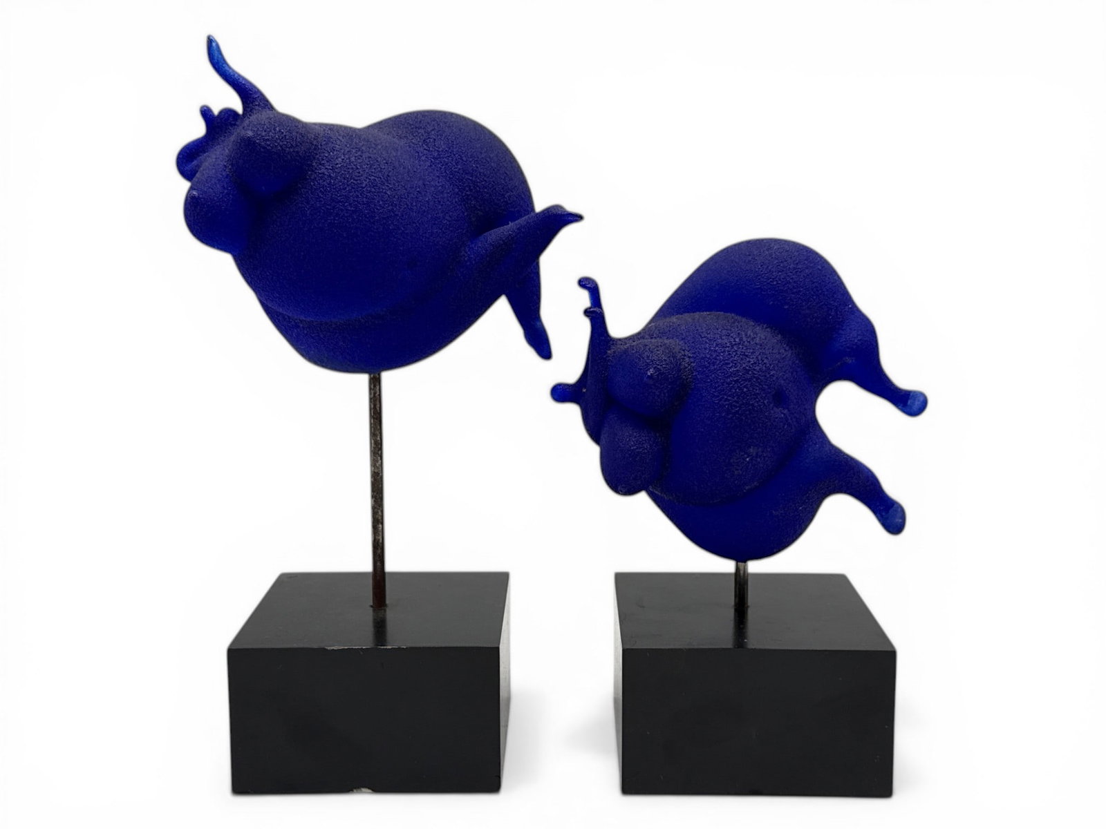 Two Kjell Engman / Kosta Boda Blue People Glass Sculptures (1 of 7)