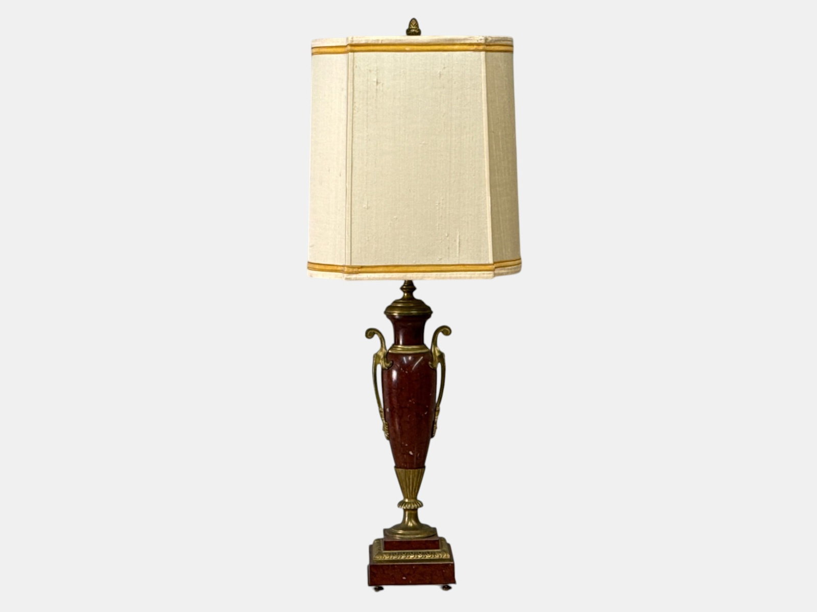 French Rouge Marble Urn-Form Table Lamp (1 of 7)