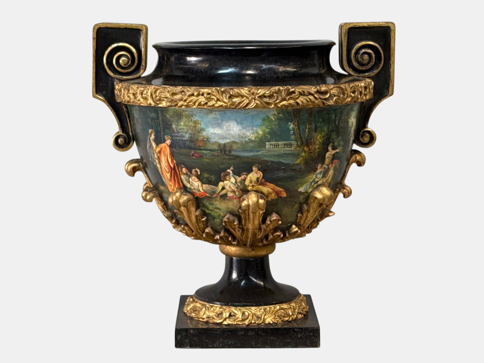 Neoclassical-style Marble Veneer Urn Vase (1 of 8)