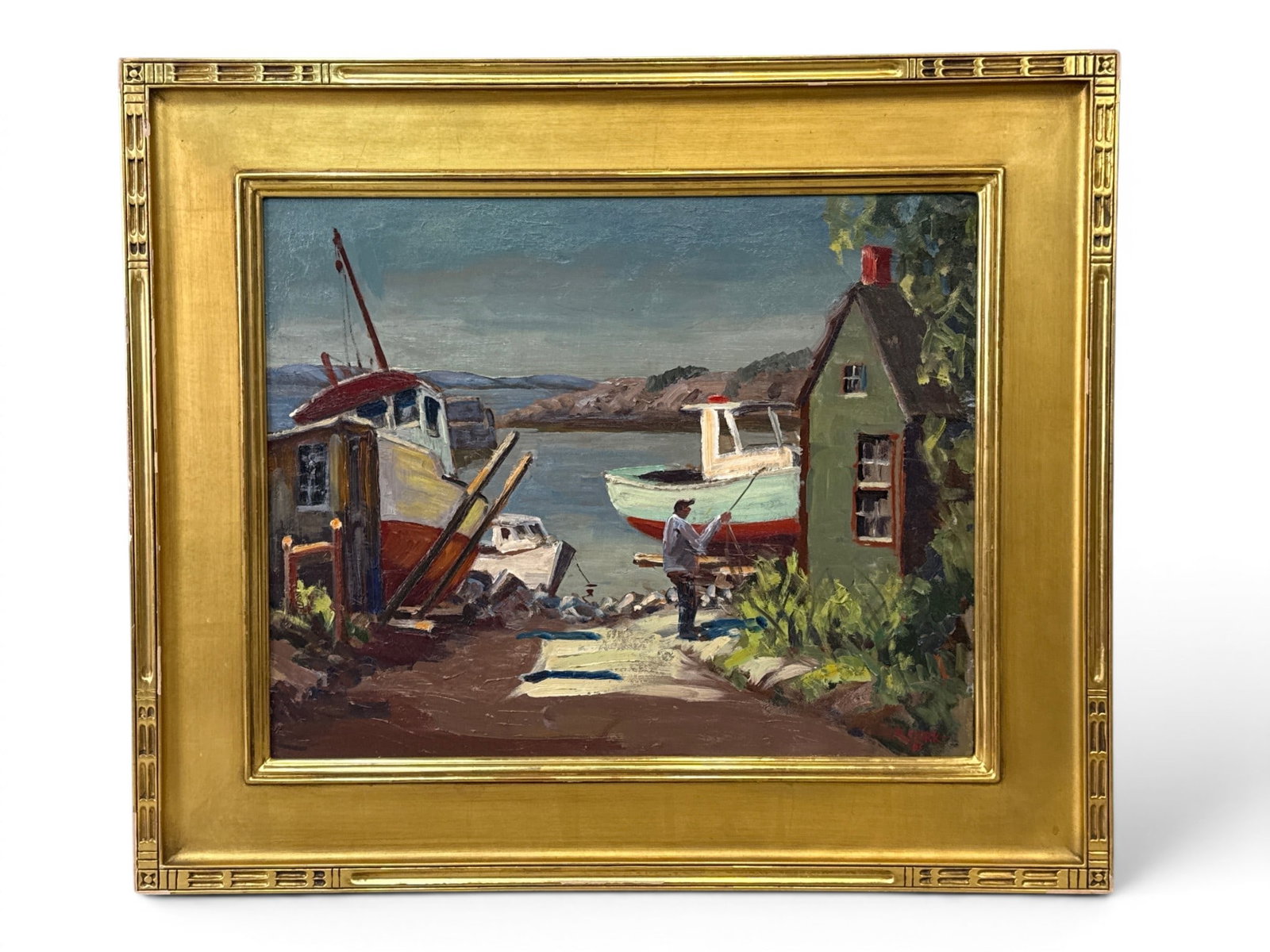 Melville Stark Oil/Board: Harbor Scene (1 of 5)