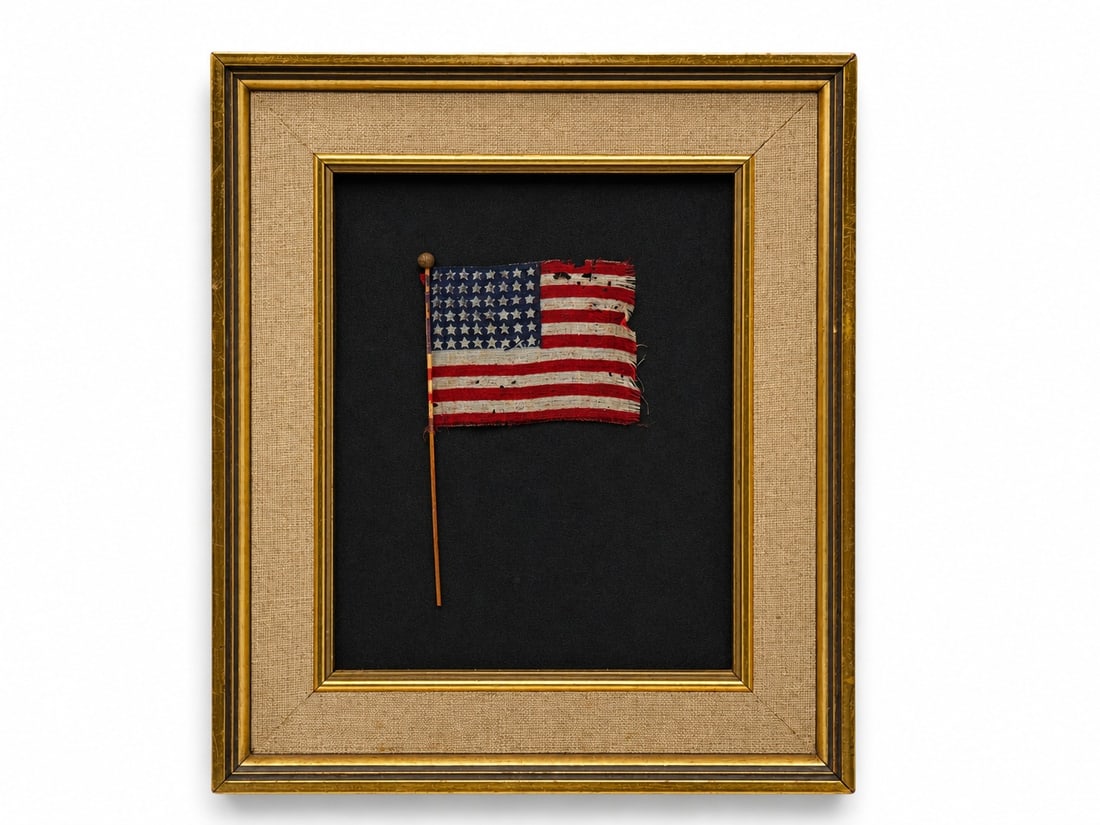 Gilt-Framed Miniature 48-Star American Flag (1 of 3)