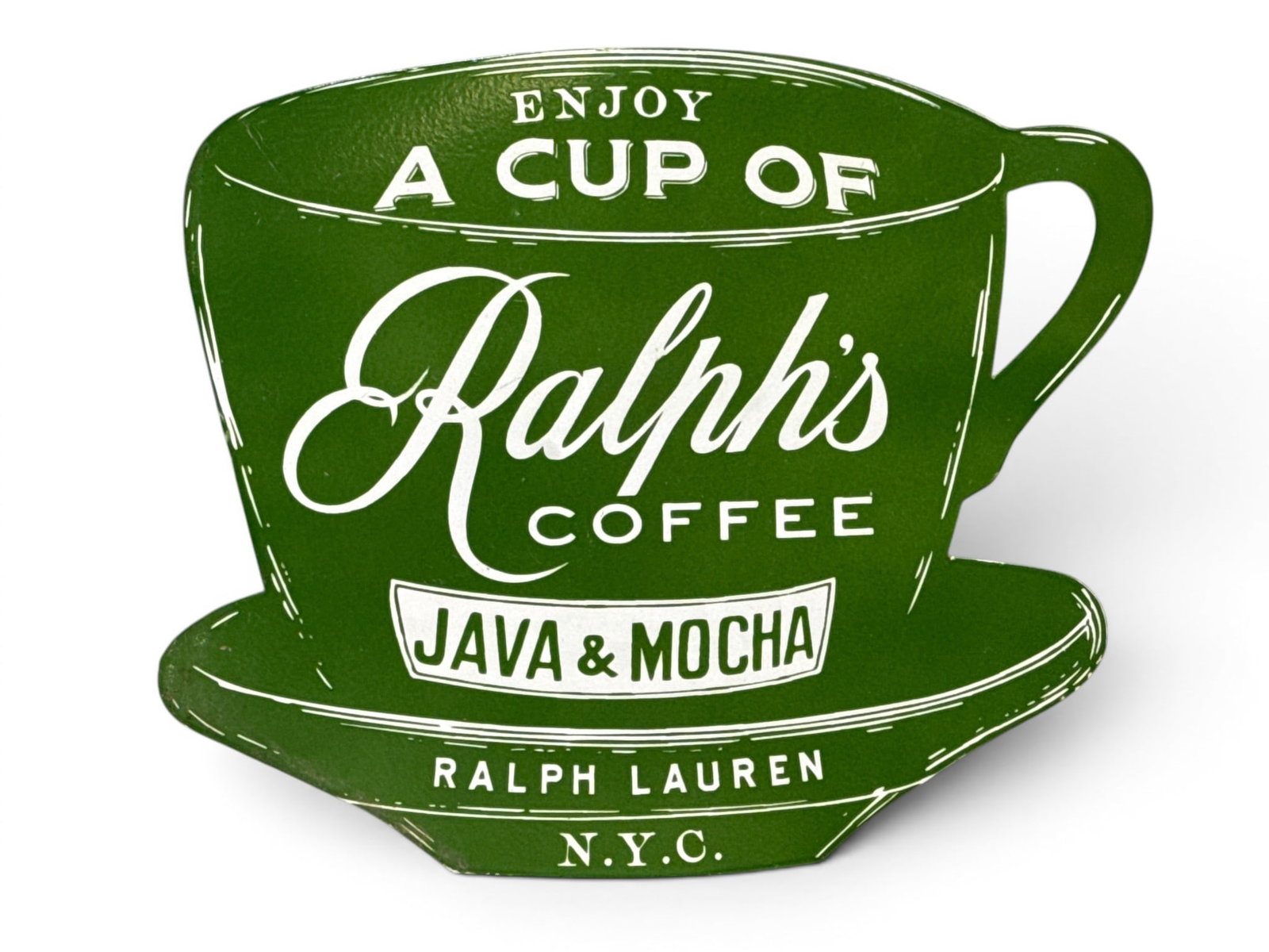 Contemporary Porcelain Sign: Ralphs Coffee (1 of 2)