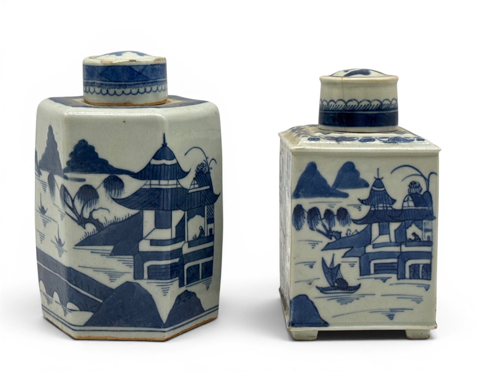 Two Chinese Export Canton Porcelain Tea Caddies (1 of 13)