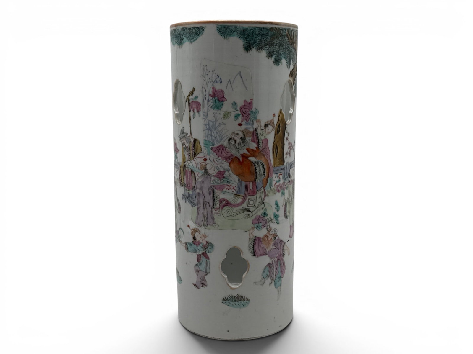 Chinese Famille Rose Porcelain Hat Stand Vase (1 of 5)