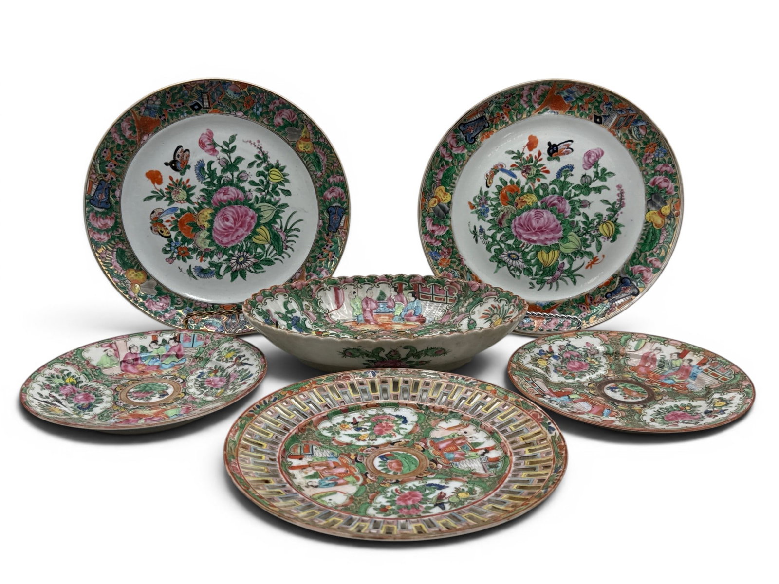 Six-Piece Chinese Export Rose Medallion Grouping (1 of 10)