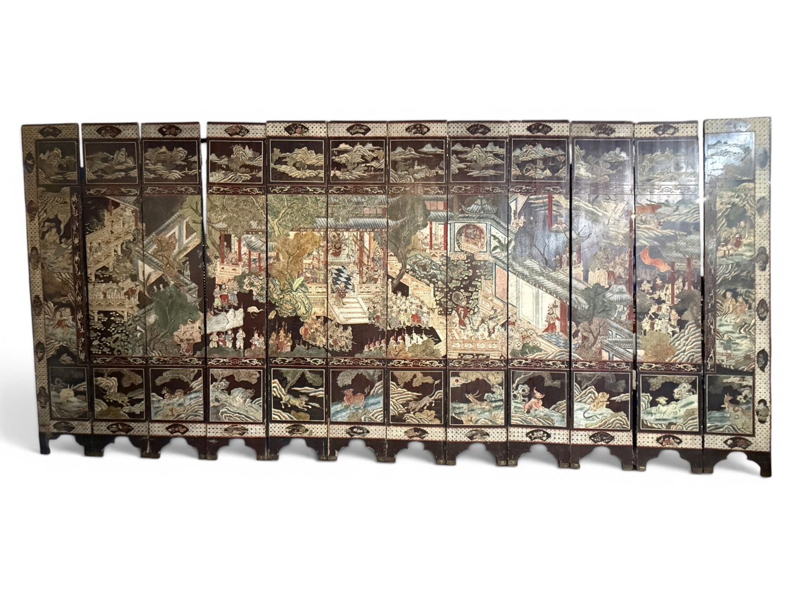Chinese Twelve-Panel Coromandel Lacquer Screen (1 of 20)