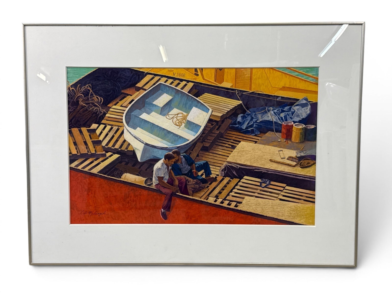Robert Milnazik Gouache/Paper: Annapolis Boatyard (1 of 5)