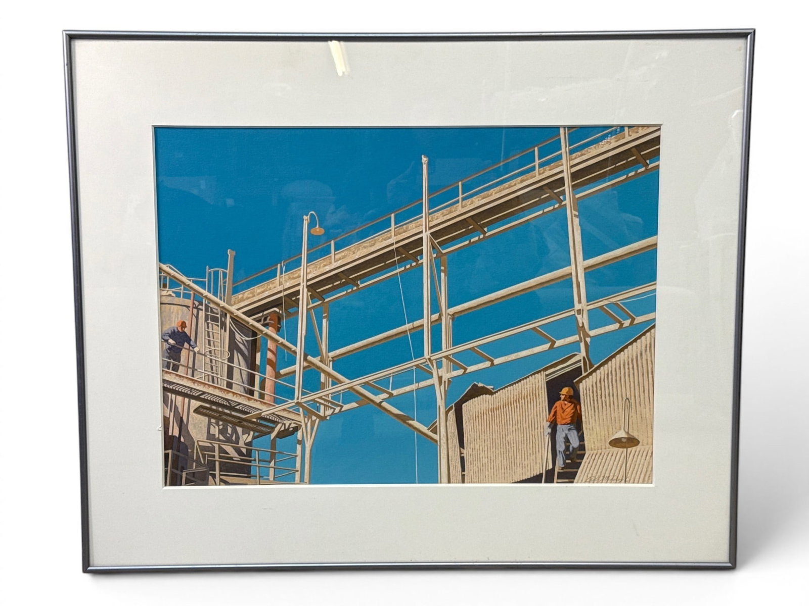 Robert Milnazik Gouache/Canvas: Industrial Workers (1 of 5)