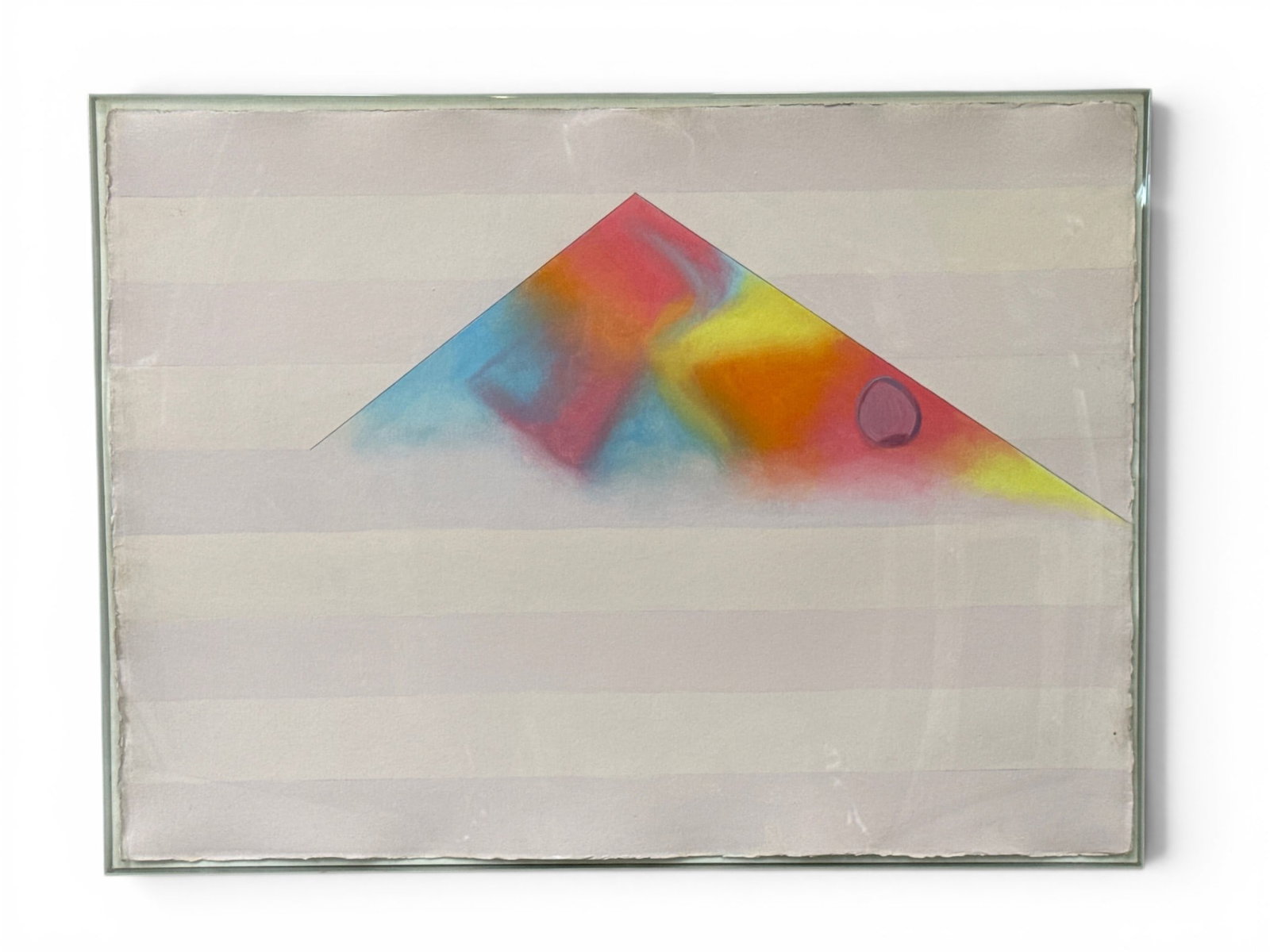 Anita Charney Harris Oil/Paper: The Attic: Anita Charney Harris (Bucks County, PA, 1921-2018). An oil on paper abstract titled "The Attic." Signed and dated 1970 verso. Framed in plexiglass. 23in x 31in. | You have additional shipping options,