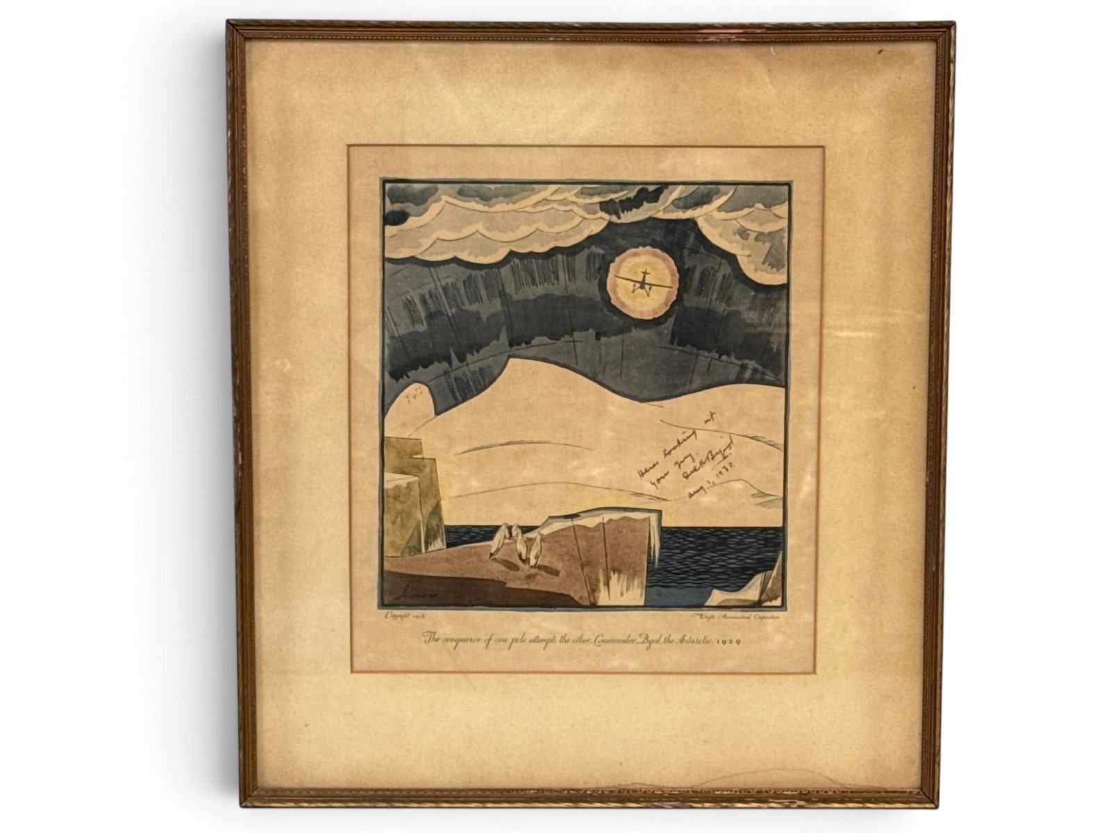 Richard Byrd Signed Frank Lemon Lithograph (1 of 5)