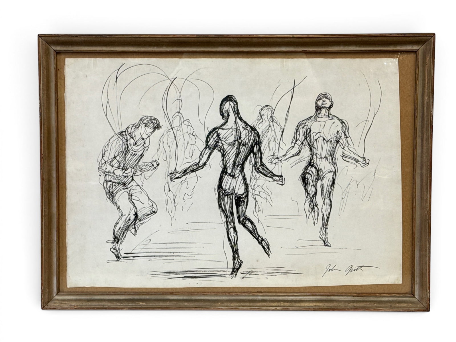 John Groth Pen & Ink Illustration: Jumping Rope (1 of 3)
