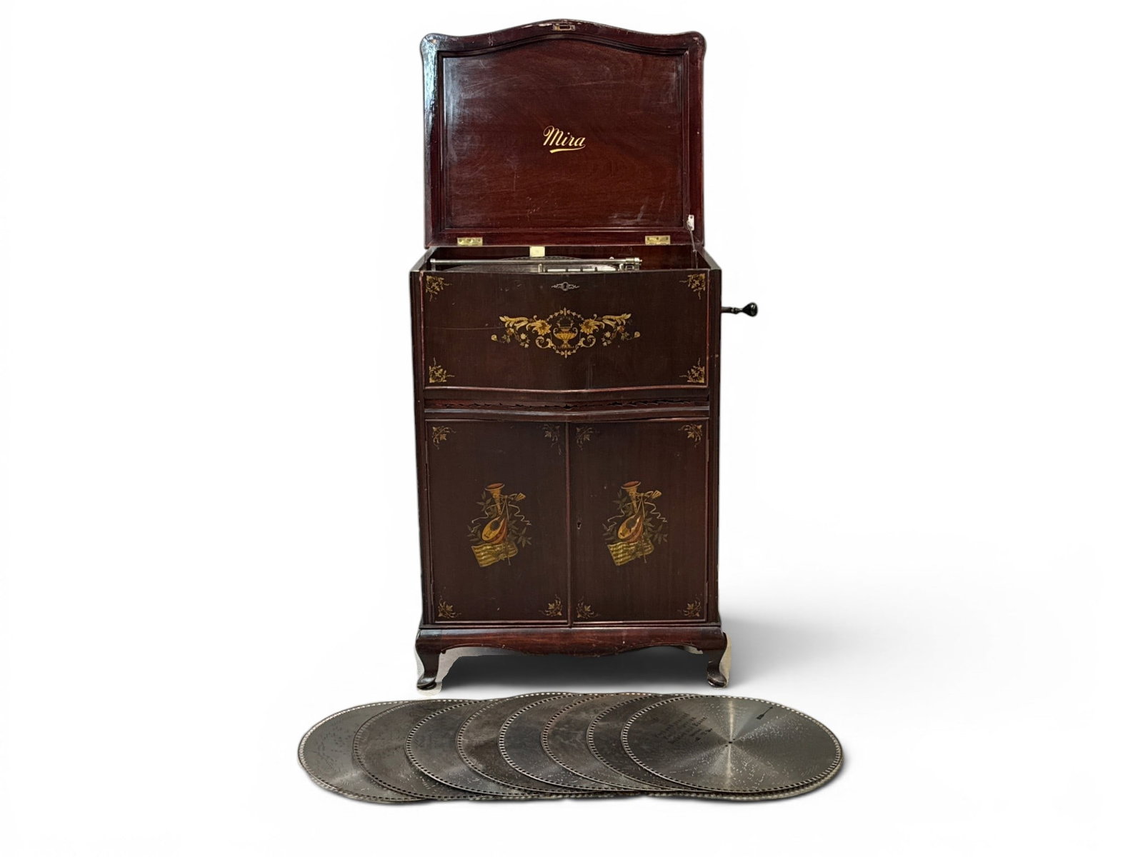Mira Mahogany Console Disc Music Box (1 of 10)