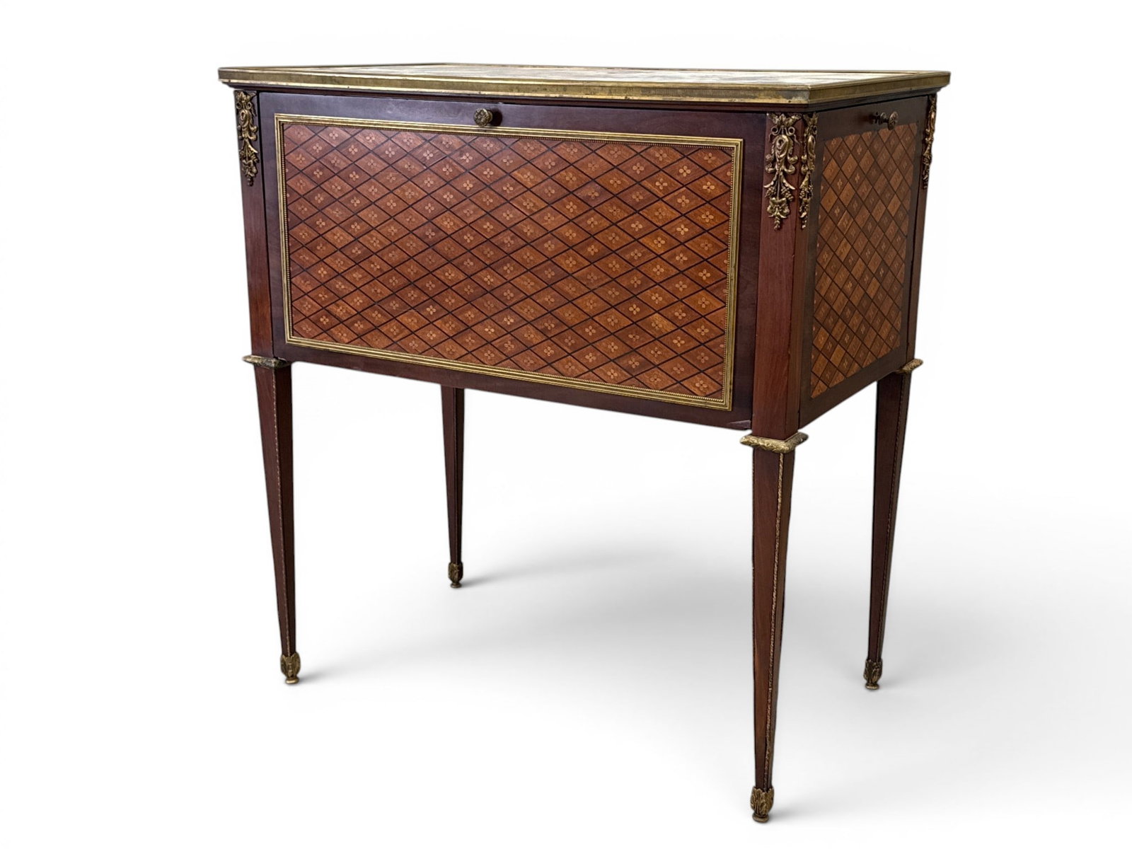 French Louis XVI-style Parquetry Bar Cabinet/Server (1 of 7)