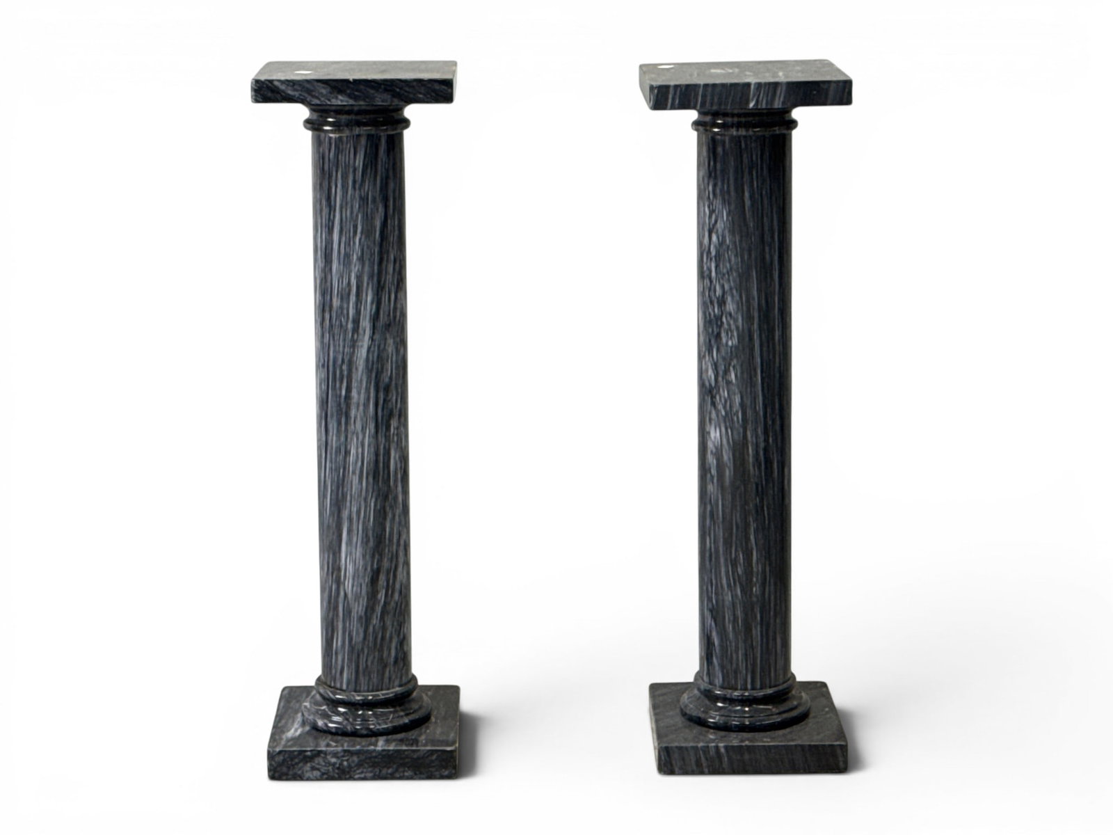 Pair of Turned Marble Display Pedestals (1 of 3)