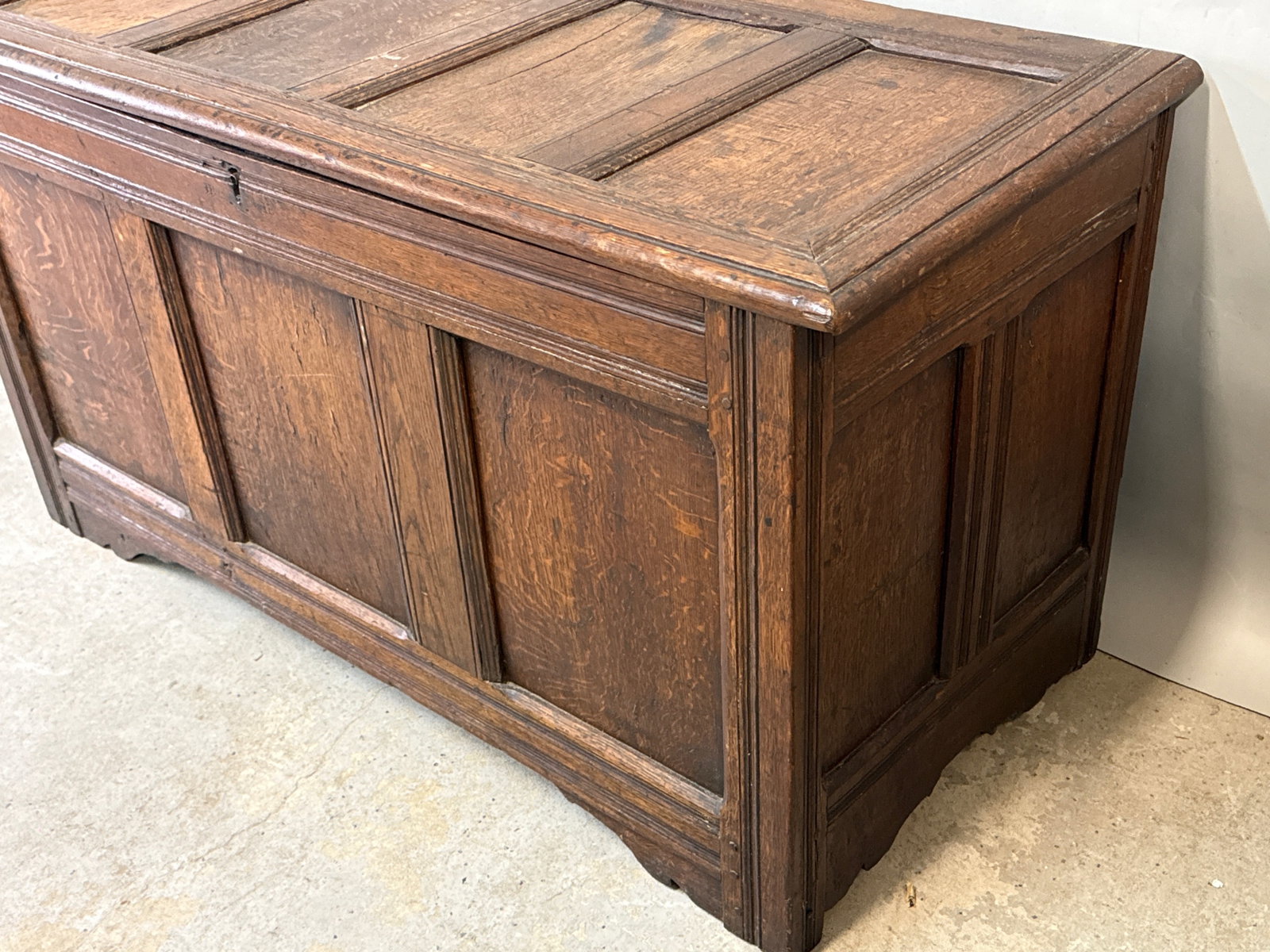 18th C. Oak Coffer Trunk - 4