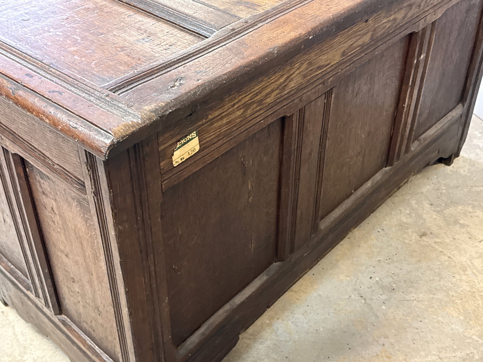 18th C. Oak Coffer Trunk - 5