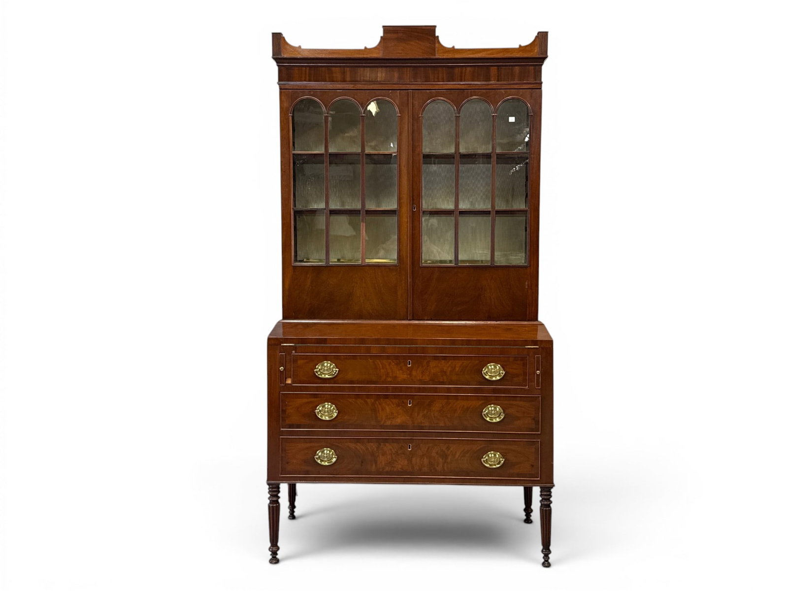 Sheraton Mahogany Secretary Desk Bookcase (1 of 7)
