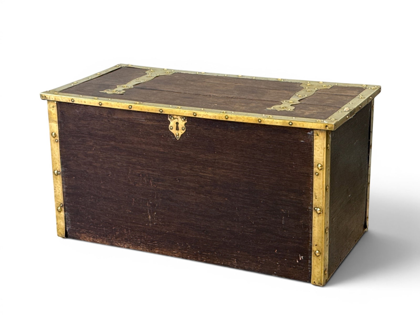 Brass-Bound Oak Campaign Trunk (1 of 4)