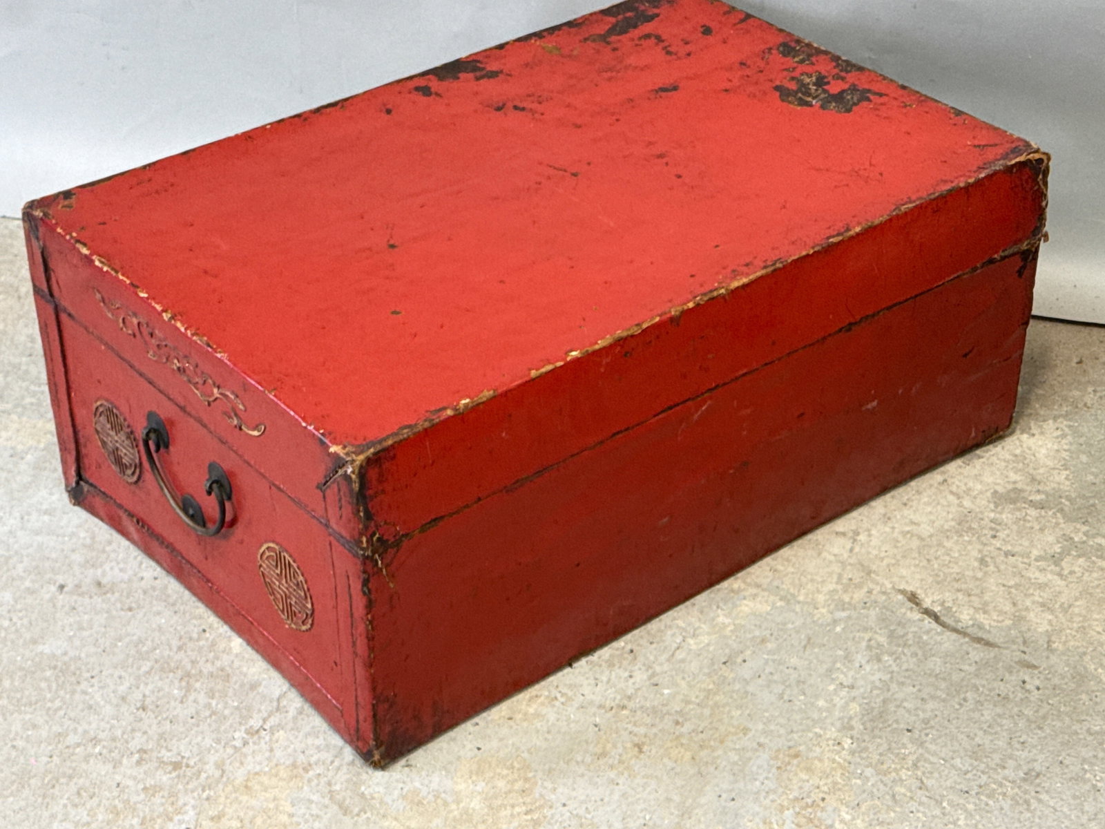 Chinese Export Red Leather Trunk - 6