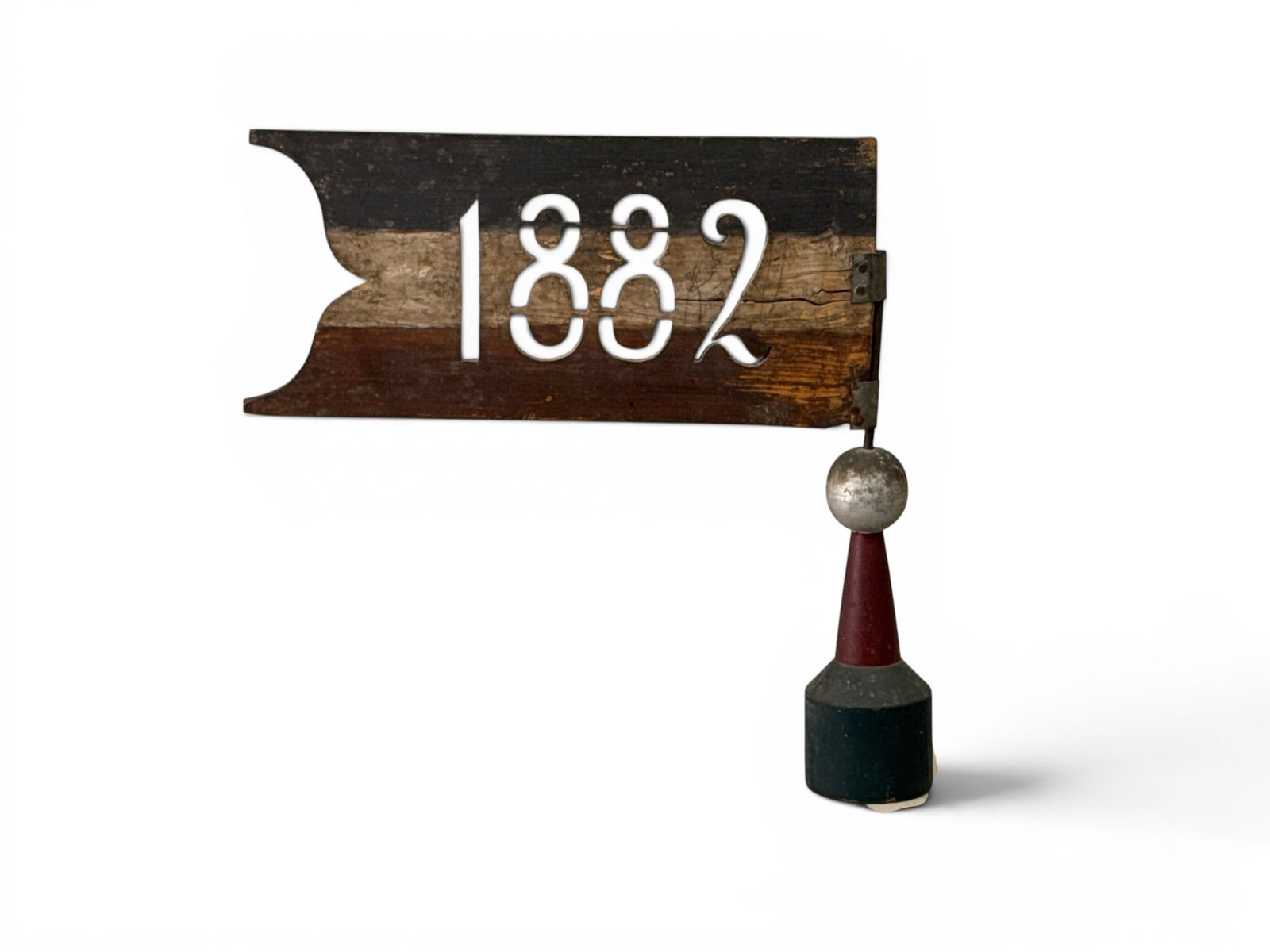 1882 Carved and Painted Wood Bannerete Weathervane (1 of 3)