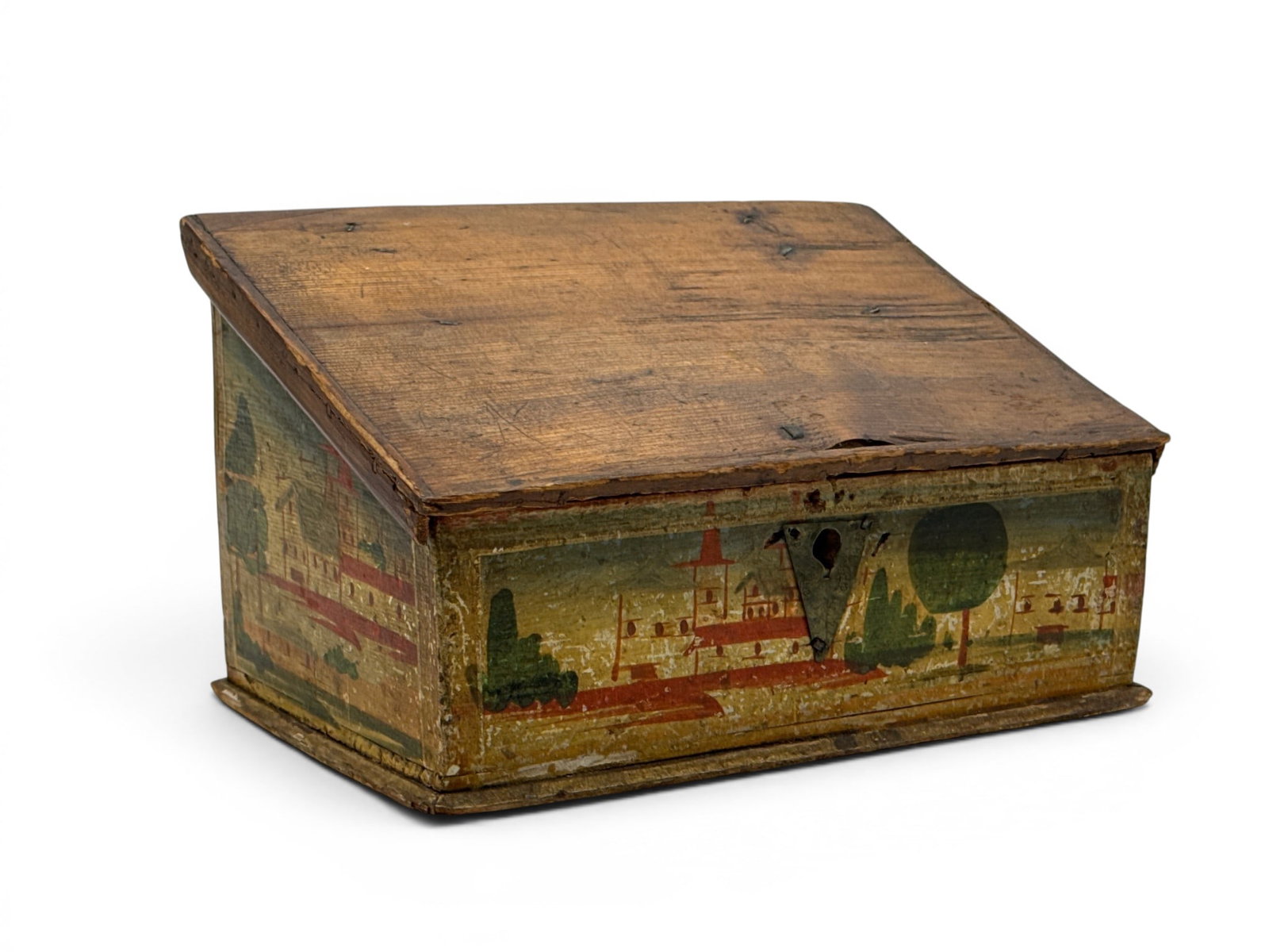 Paint-Decorated Slant-Lid Box (1 of 8)