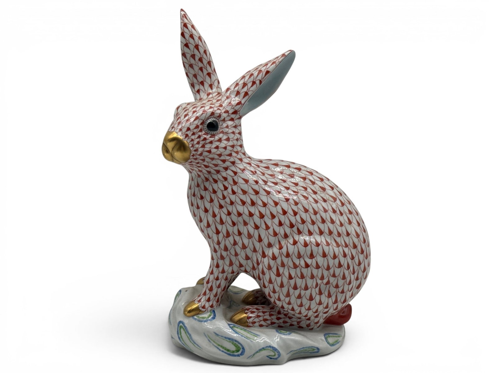 Large Herend Rust Fishnet Rabbit (1 of 4)
