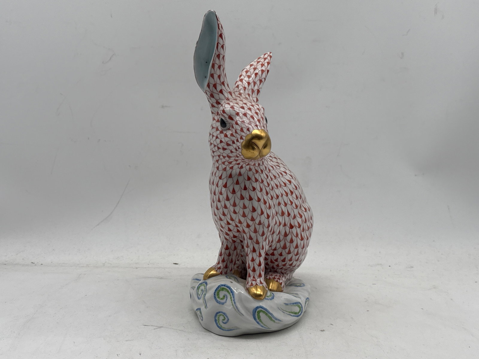 Large Herend Rust Fishnet Rabbit - 3