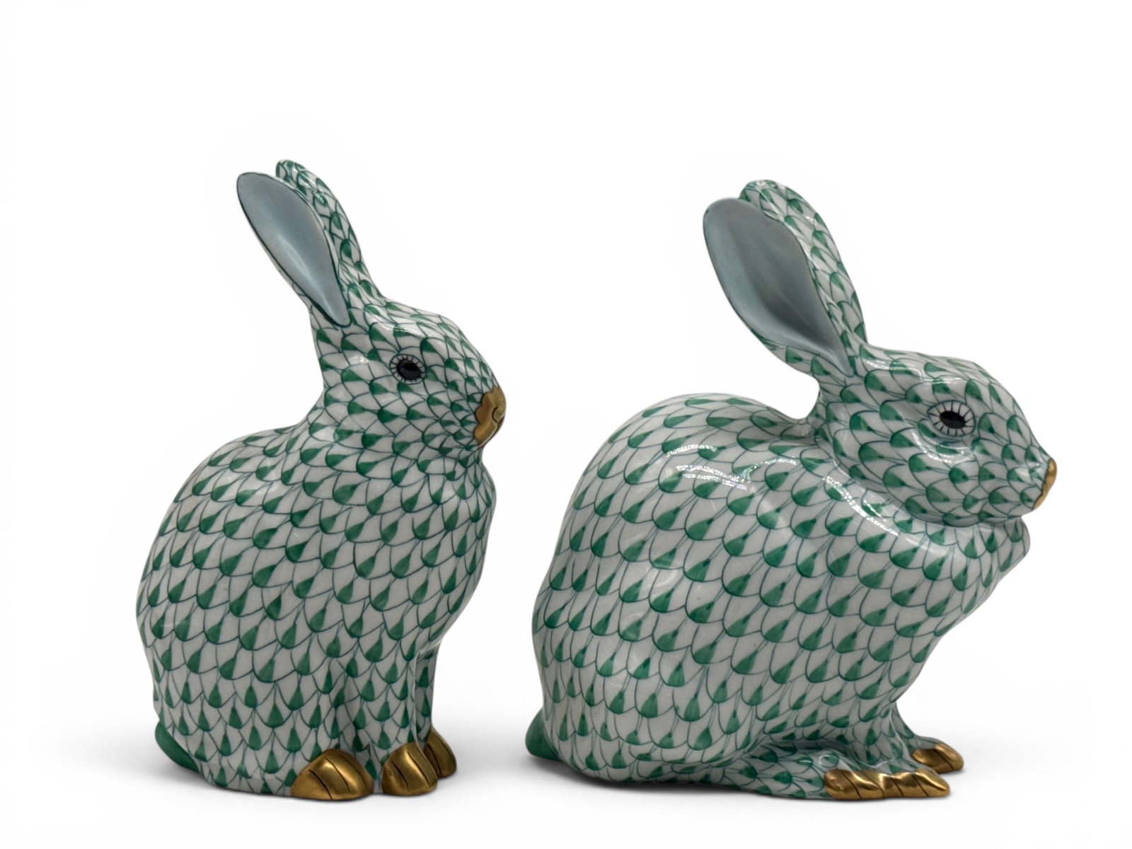 Pair of Herend Porcelain Rabbits (1 of 8)