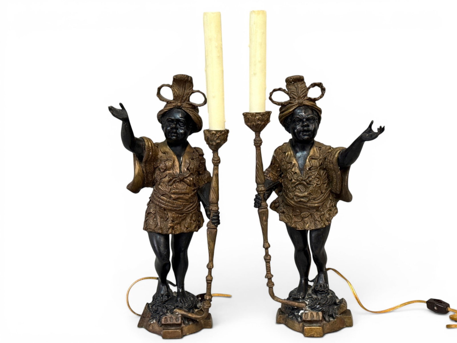 Patinated Bronze Moorish Figural Candelabras (1 of 5)