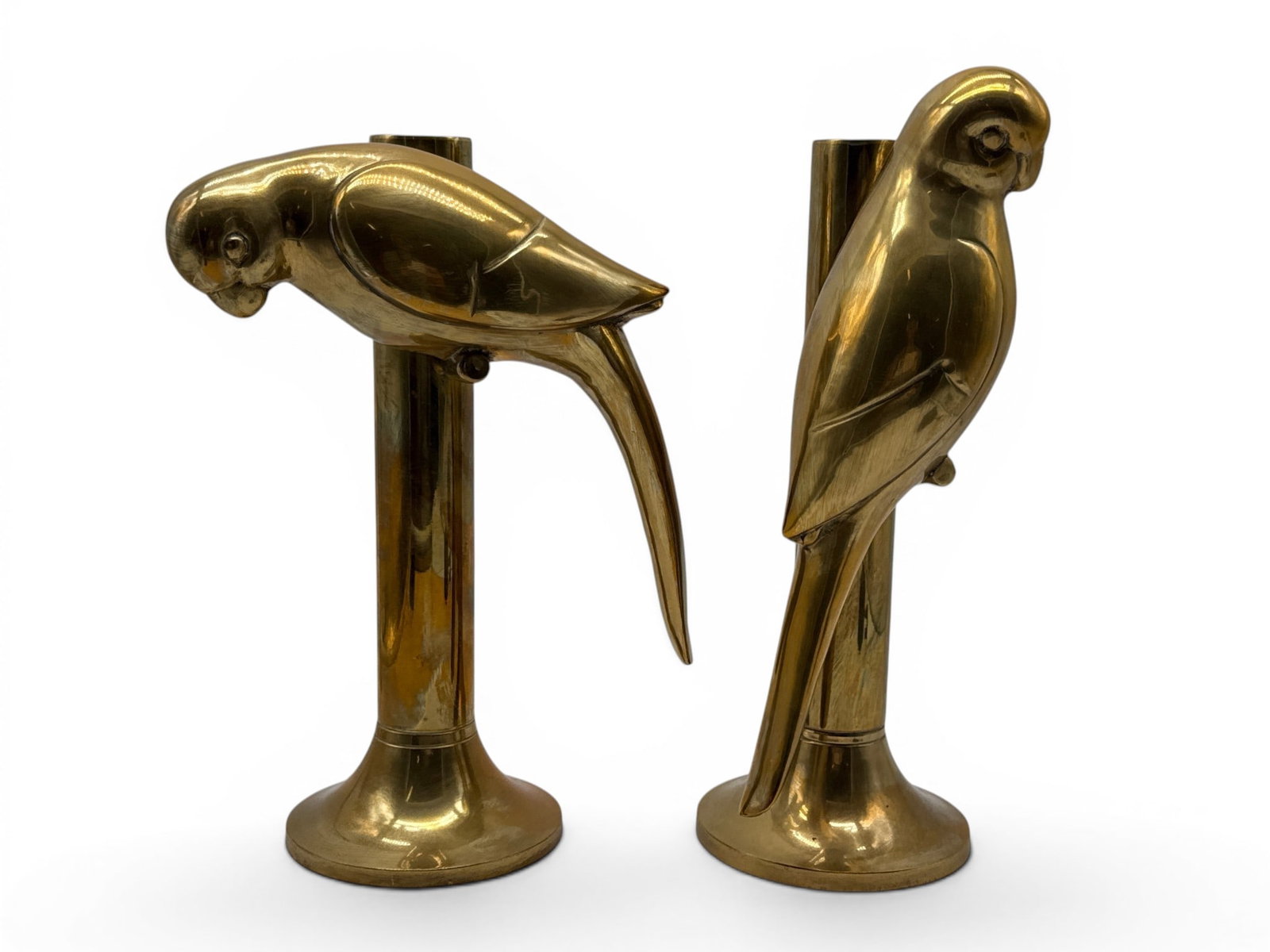 Pair of Frederick Cooper Brass Parrot Candlesticks (1 of 4)