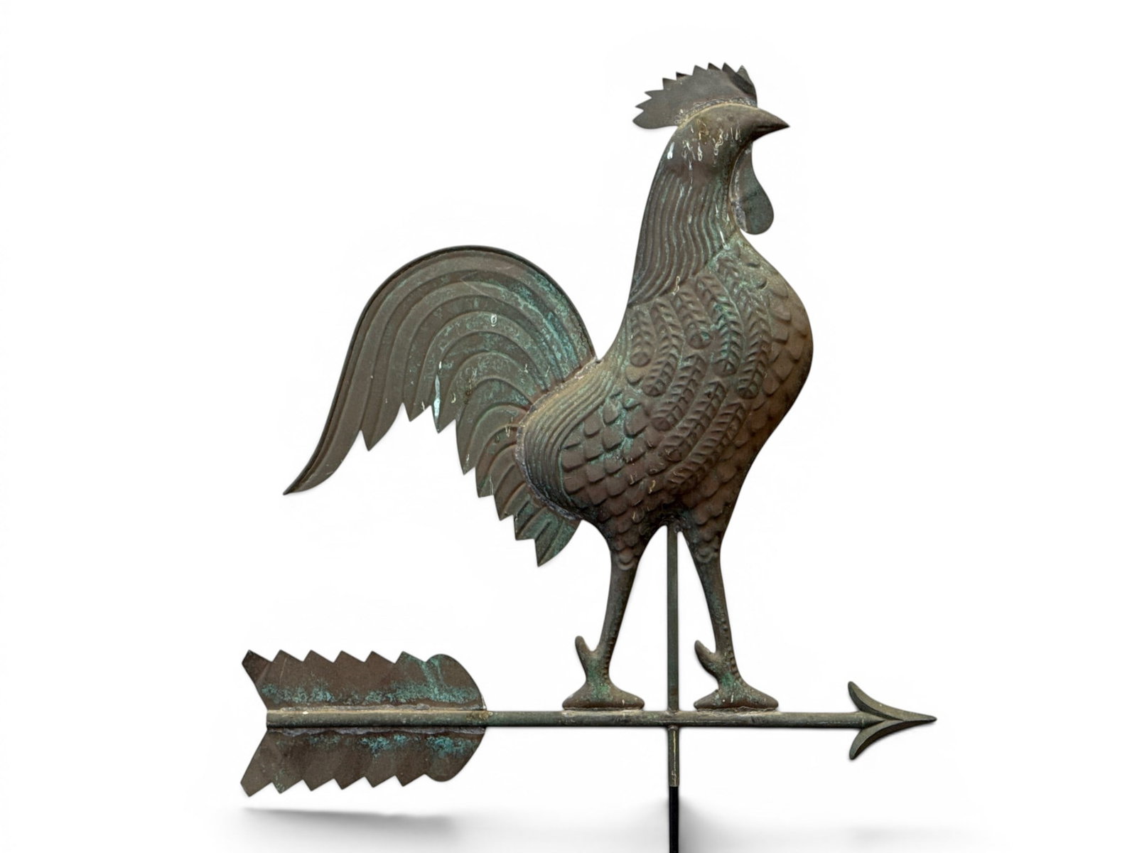 Copper Hollow Body Standing Rooster Weathervane (1 of 4)