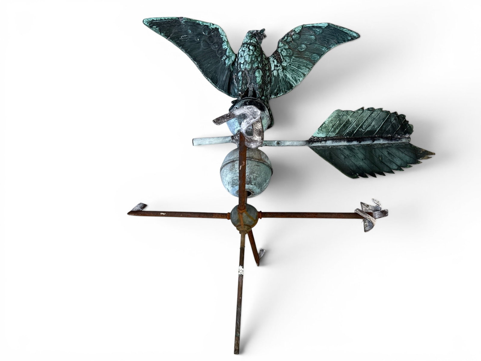 J.W. Fiske Signed Copper Eagle Weathervane (1 of 5)